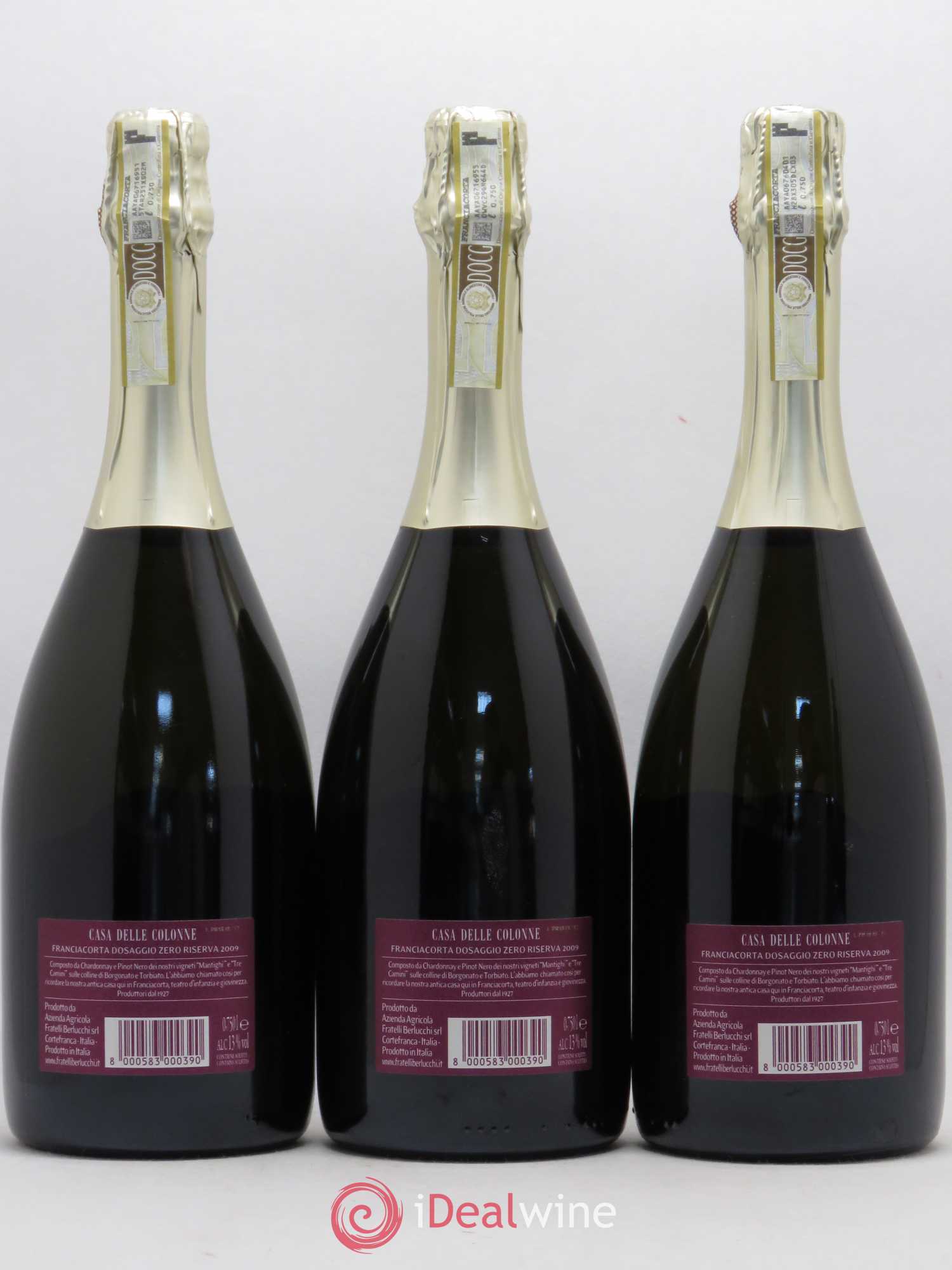 Italie Franciacorta Fratelli Berlucchi Casa della Colonne Dosaggio Zero Riserva 2009 - Posten von 3 Flaschen - 1