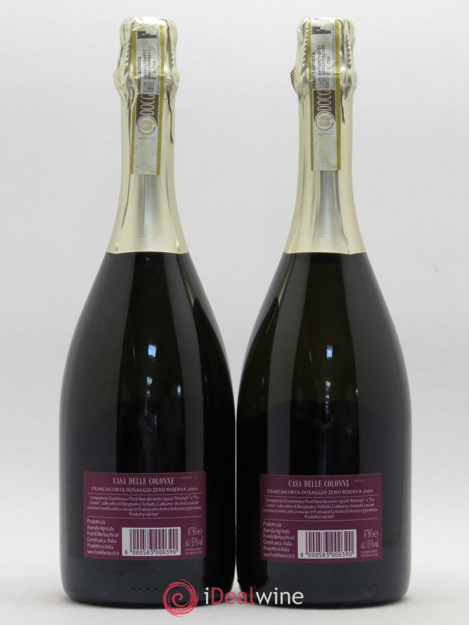 Italie Franciacorta Fratelli Berlucchi Casa della Colonne Dosaggio Zero Riserva 2009 - Lot of 2 bottles - 1