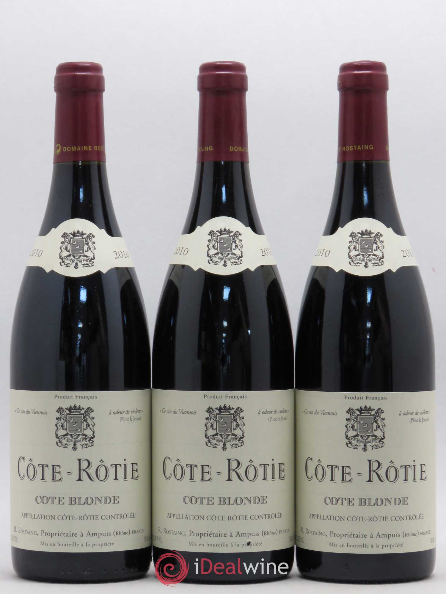 Côte-Rôtie Côte Blonde René Rostaing 2010 - Lot of 3 bottles - 0