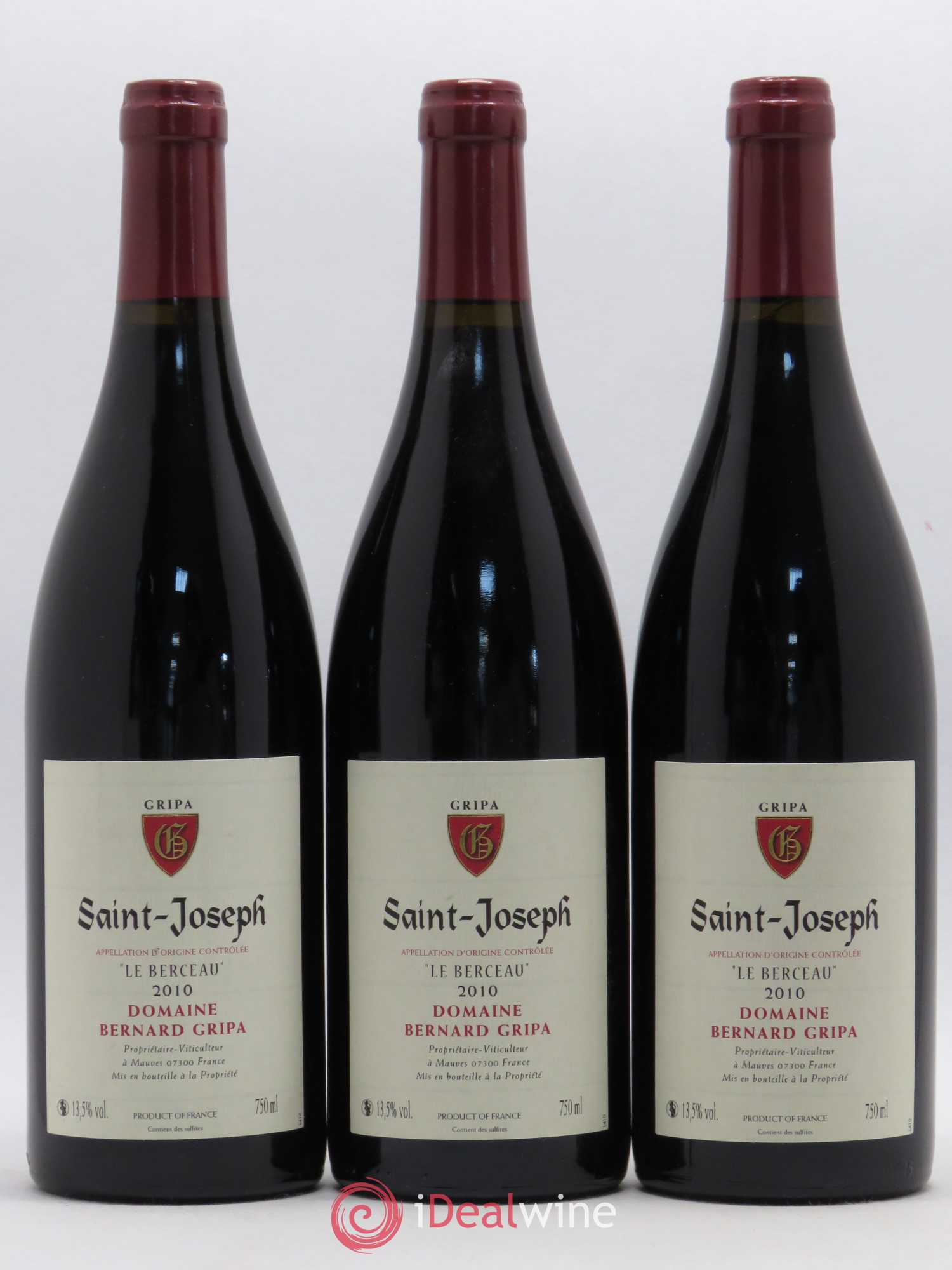 Saint-Joseph Le Berceau Bernard Gripa (Domaine) 2010 - Lot de 3 bouteilles - 0