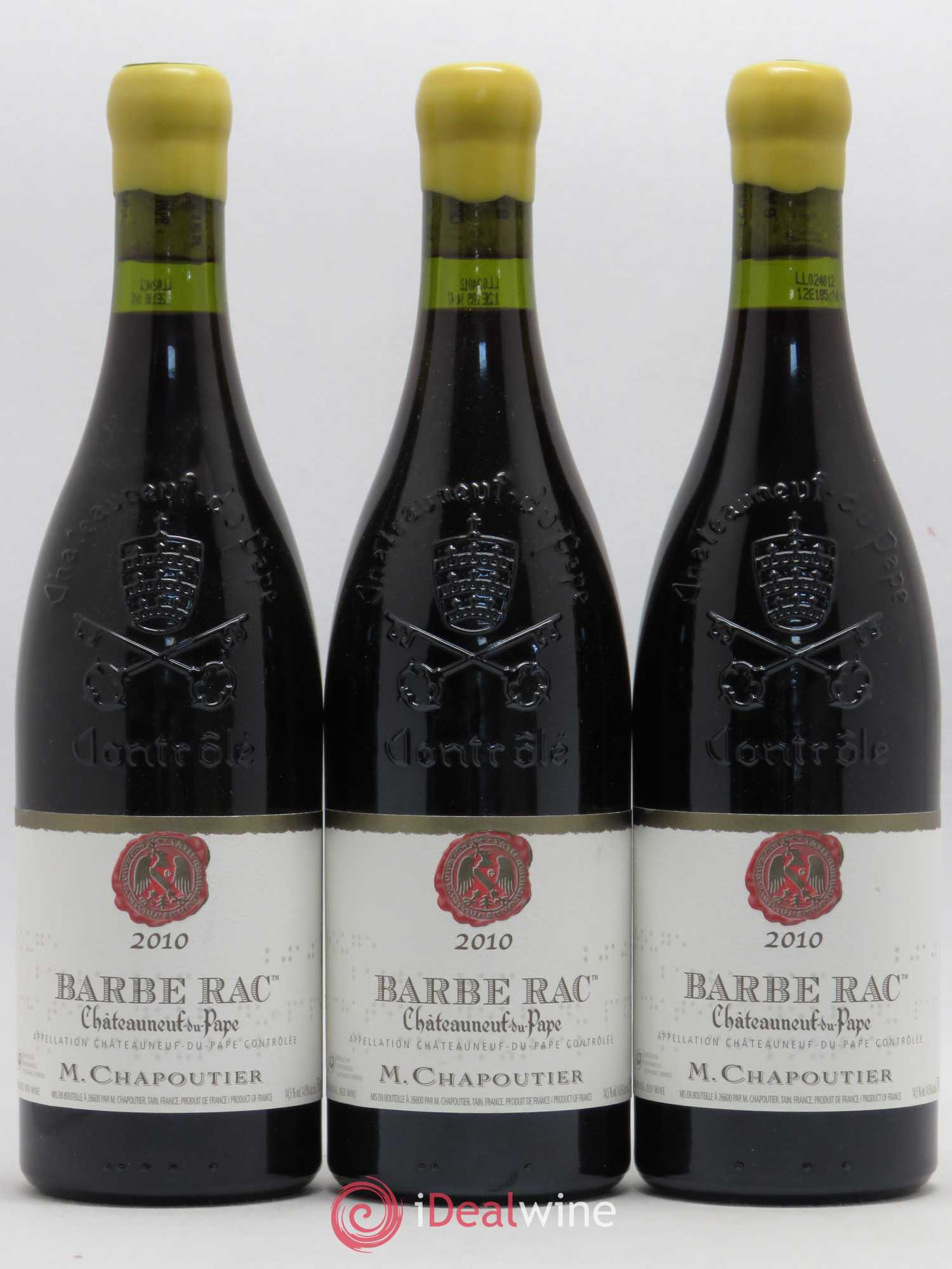 Châteauneuf-du-Pape Barbe Rac Chapoutier 2010 - Lot de 3 bouteilles - 0