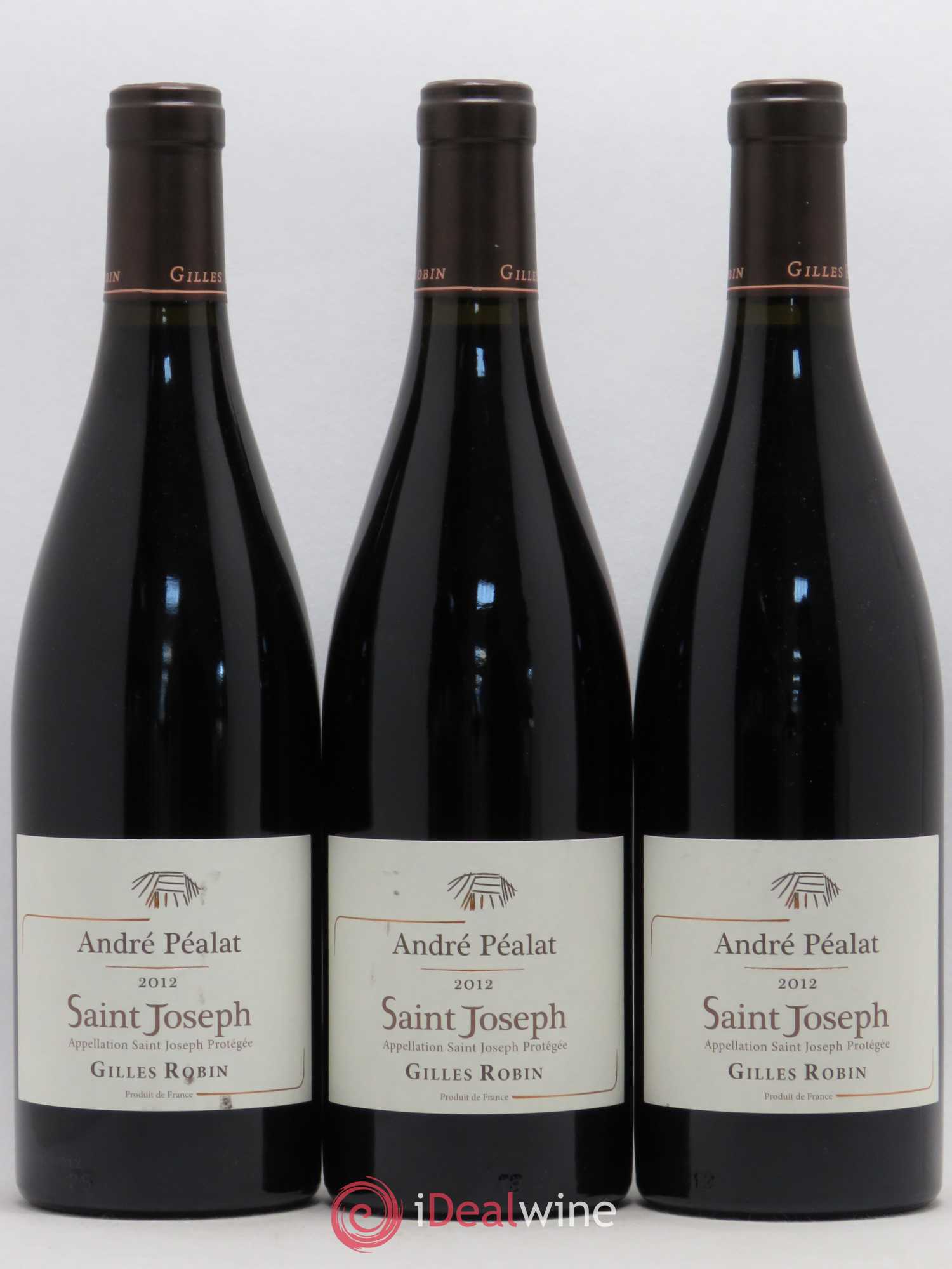 Saint-Joseph Andre Pealat Domaine Gilles Robin (sans prix de réserve) 2012 - Posten von 3 Flaschen - 0