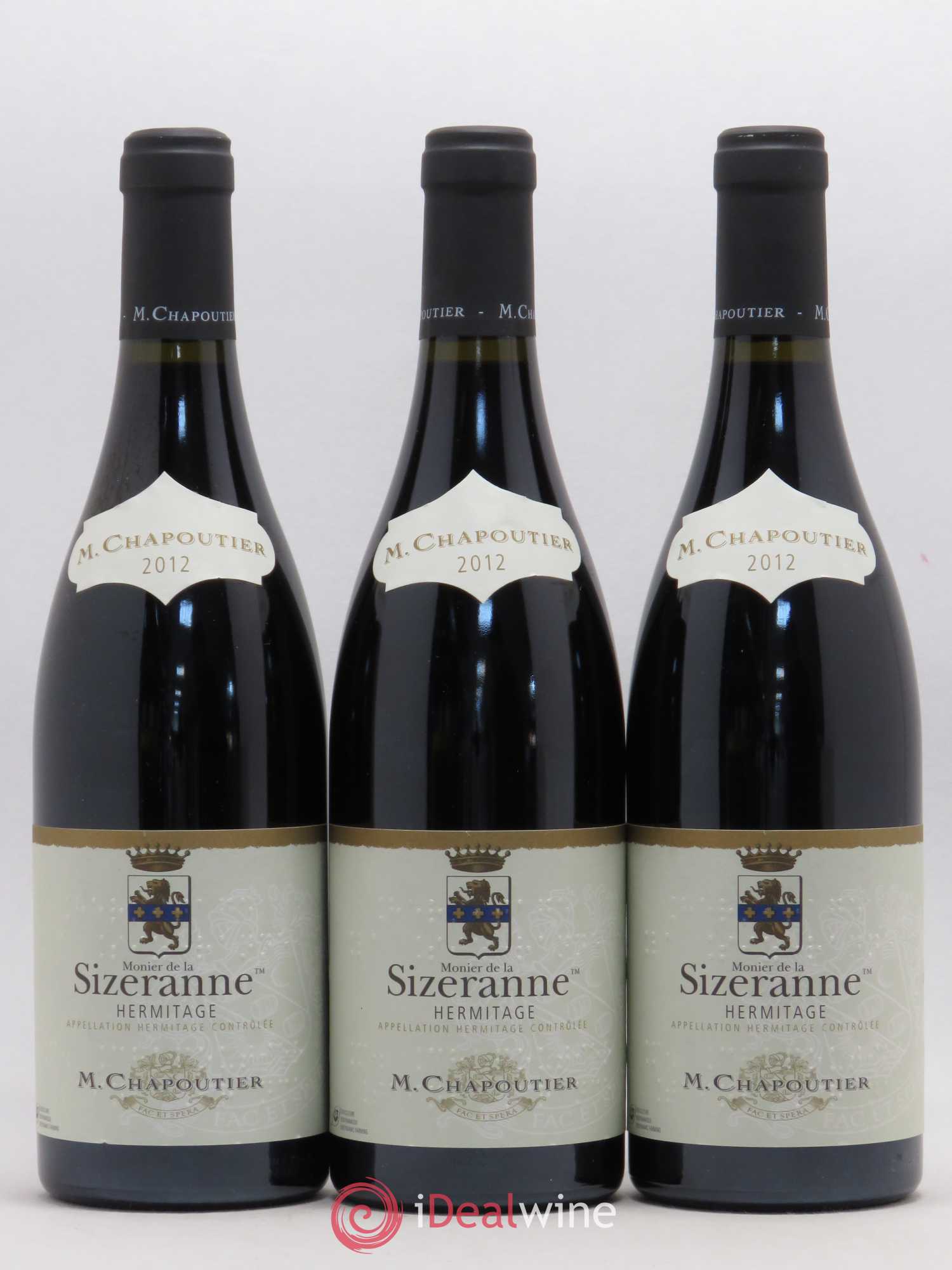 Hermitage Monier de la Sizeranne Chapoutier 2012 - Posten von 3 Flaschen - 0