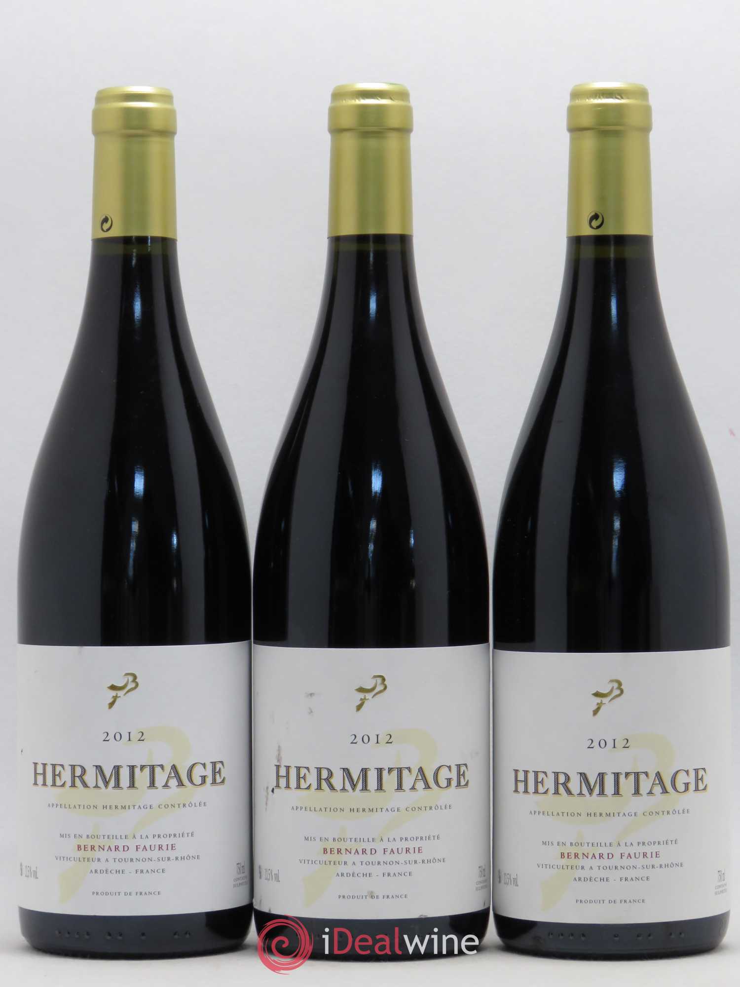 Hermitage Bessards Méal (capsule dorée) Bernard Faurie 2012 - Lot de 3 bouteilles - 0