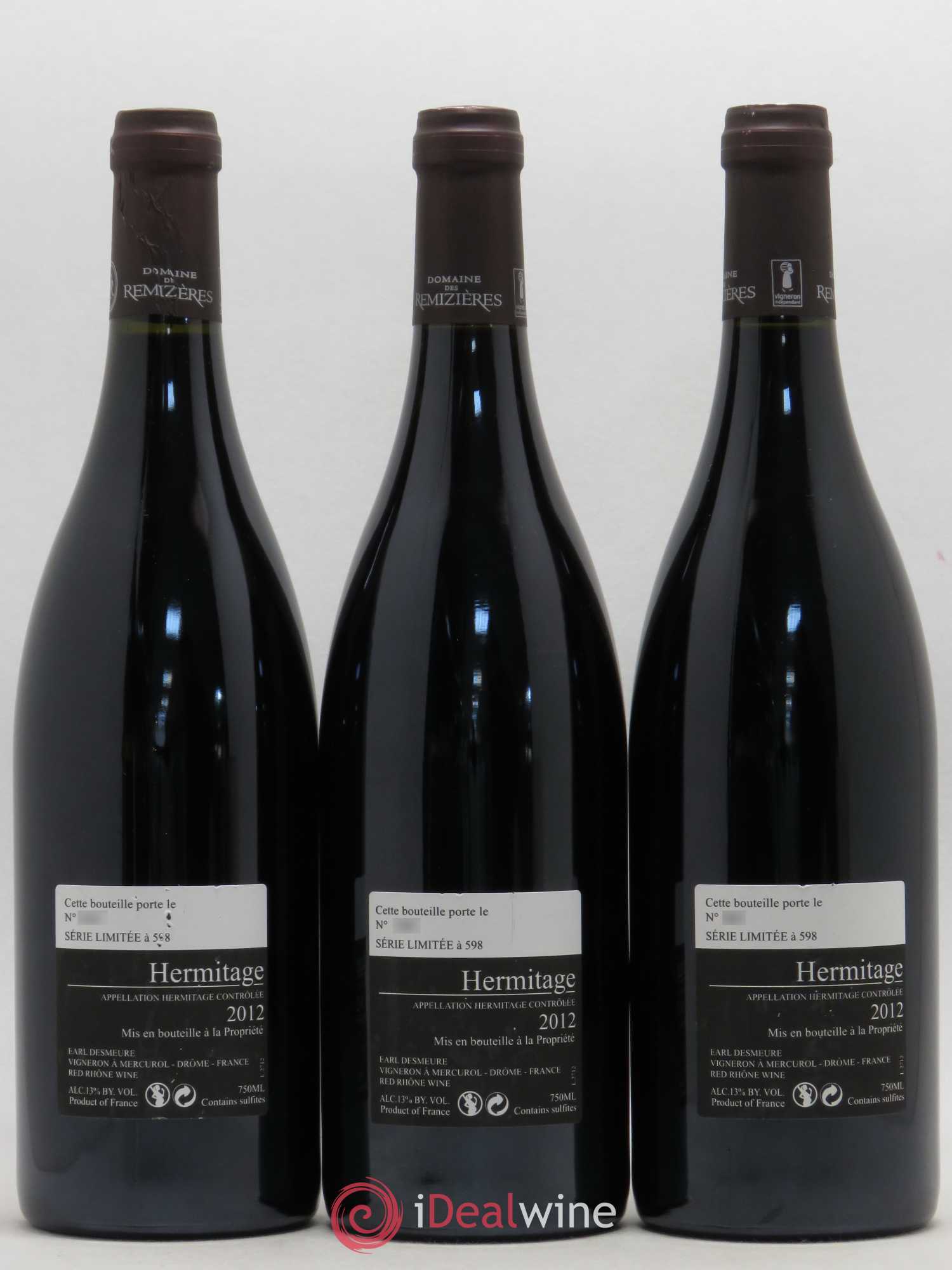Hermitage Autrement Domaine des Remizières 2012 - Posten von 3 Flaschen - 1