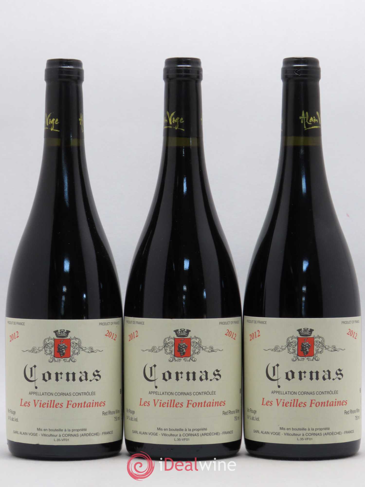 Cornas Les Vieilles Fontaines Alain Voge (Domaine) 2012 - Lot de 3 bouteilles - 0