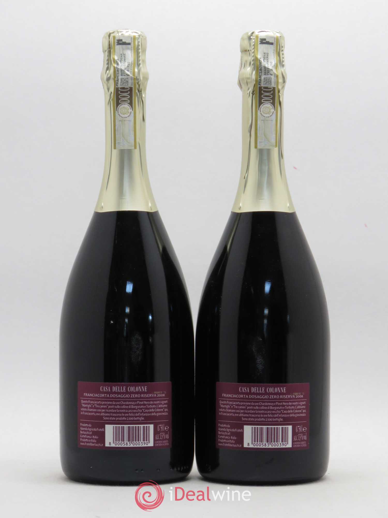 Italie Franciacorta Fratelli Berlucchi Casa della Colonne Dosaggio Zero Riserva (sans prix de réserve) 2008 - Posten von 2 Flaschen - 1