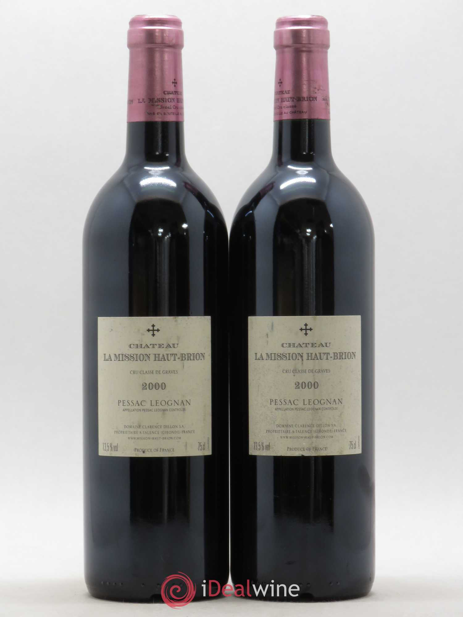 Château la Mission Haut-Brion Cru Classé de Graves 2000 - Lot de 2 bouteilles - 1