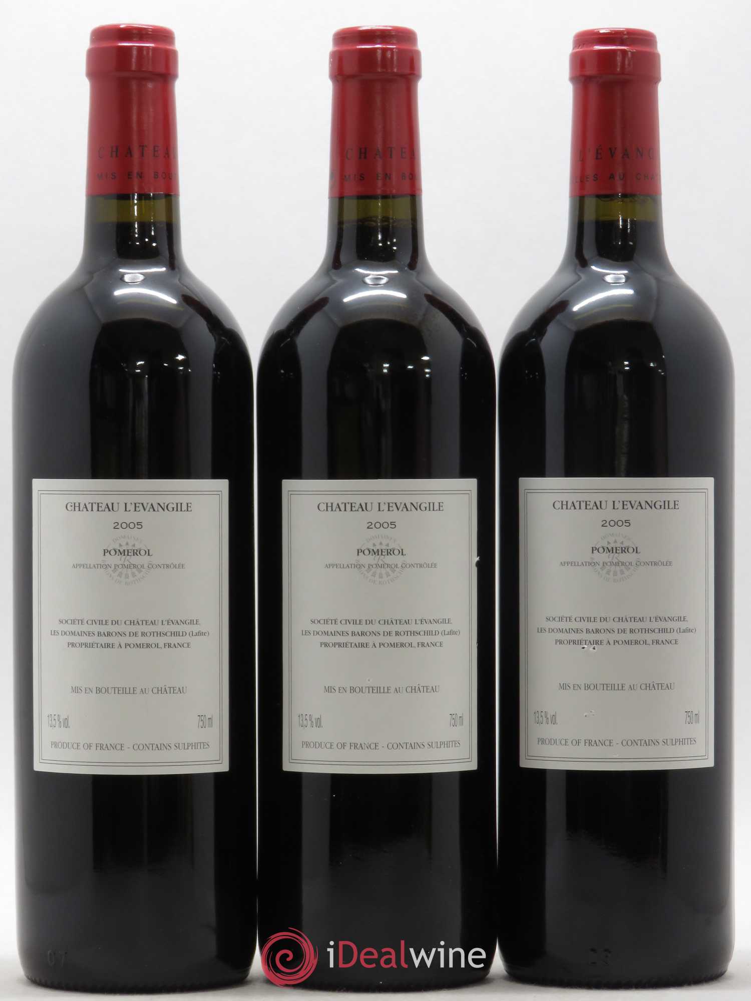 Château l' Évangile 2005 - Lot de 3 bouteilles - 1
