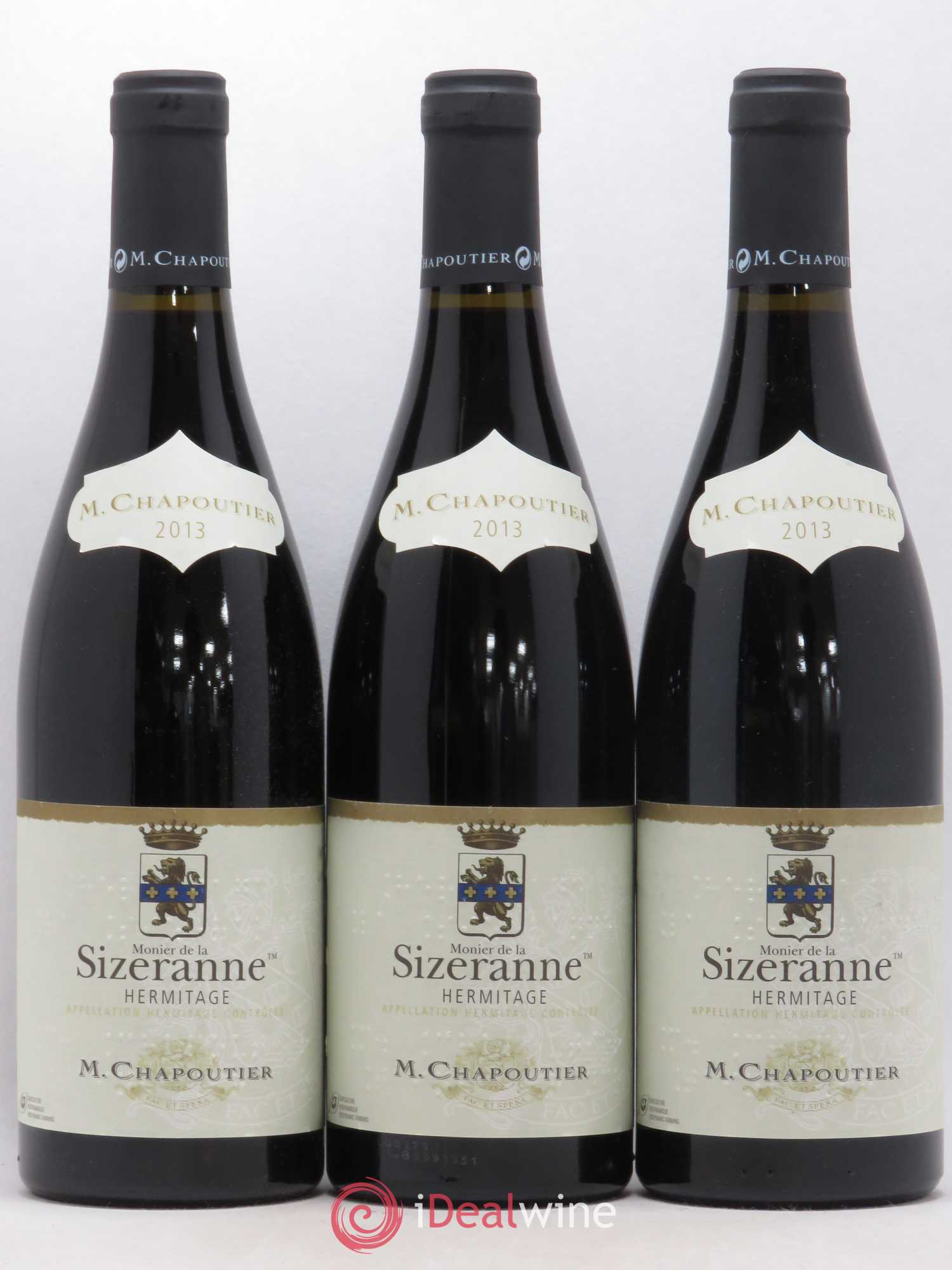 Hermitage Monier de La Sizeranne Chapoutier (sans prix de réserve) 2013 - Lot de 3 bouteilles - 0