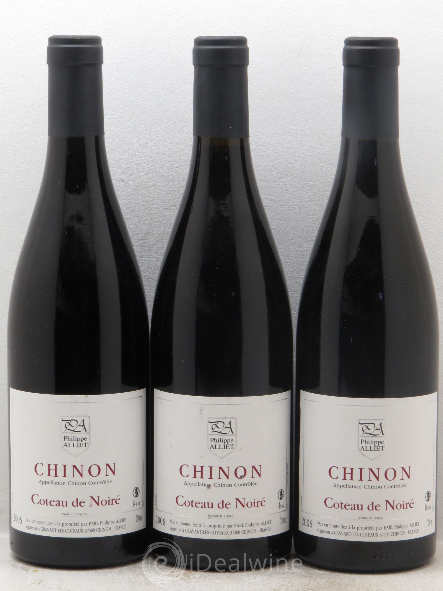 Chinon Coteau de Noiré Philippe Alliet 2006 - Lot de 3 bouteilles - 0