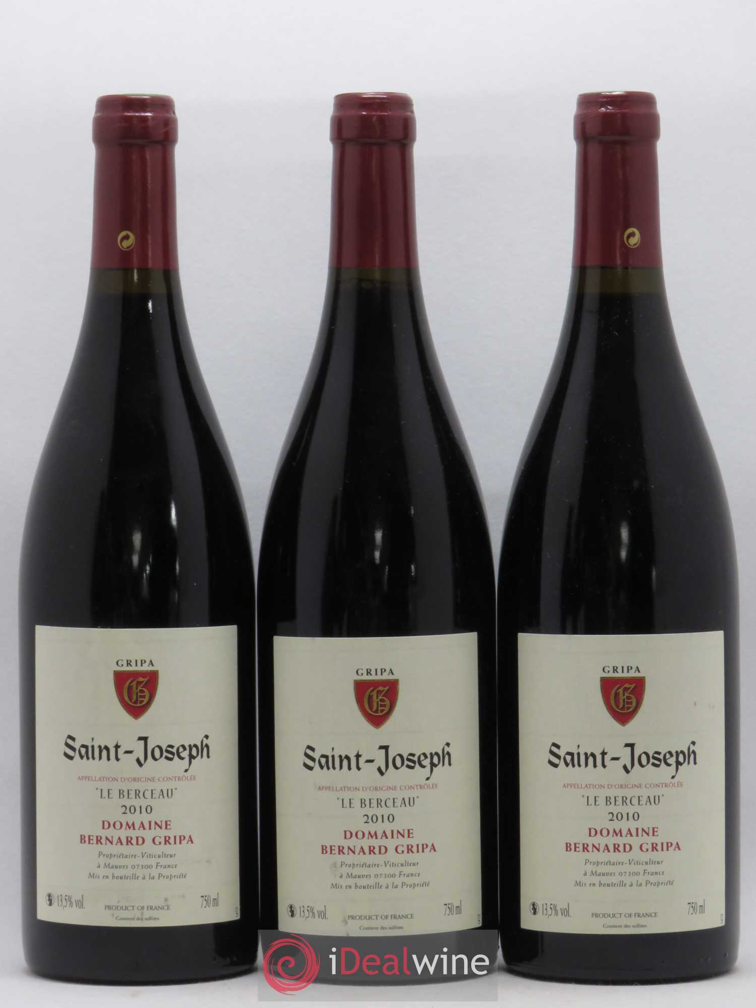 Saint-Joseph Le Berceau Bernard Gripa (Domaine) 2010 - Lot de 3 bouteilles - 0