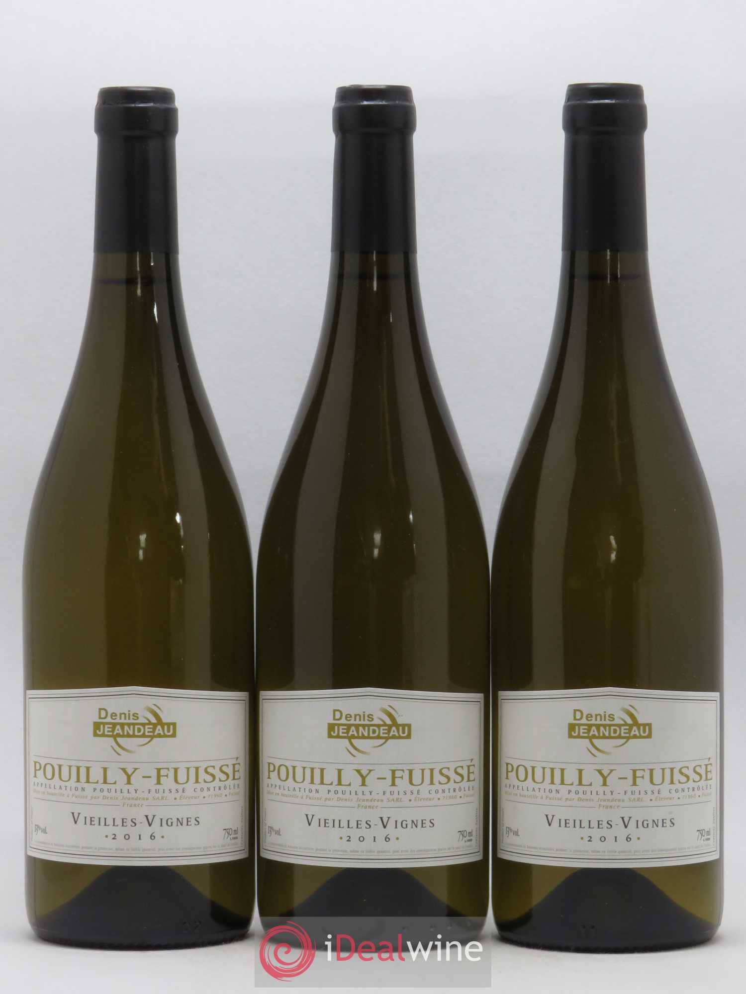 Pouilly-Fuissé Vieilles Vignes Domaine Denis Jeandeau (sans prix de réserve) 2016 - Posten von 3 Flaschen - 0