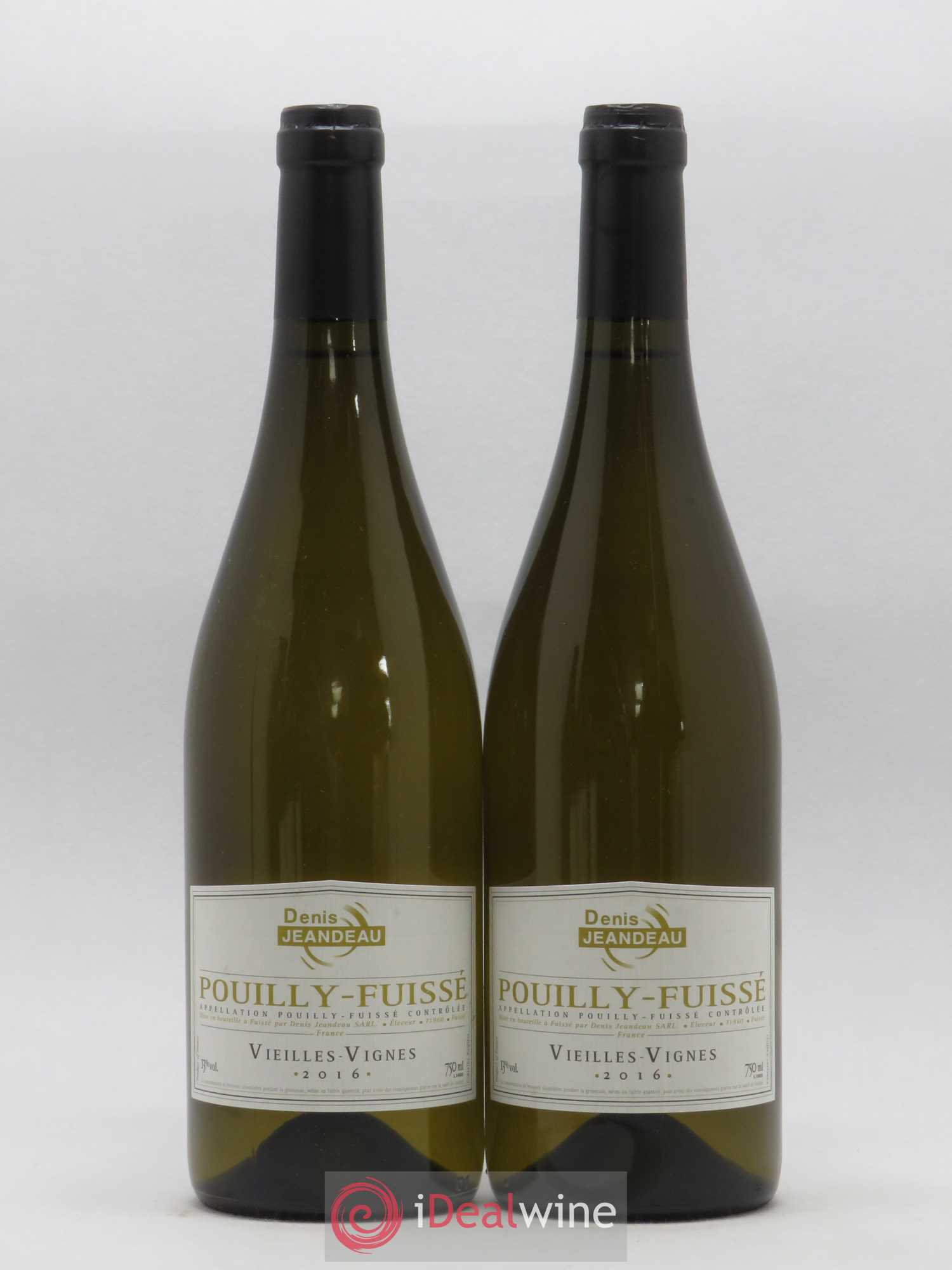 Pouilly-Fuissé Vieilles Vignes Domaine Denis Jeandeau (sans prix de réserve) 2016 - Posten von 2 Flaschen - 0