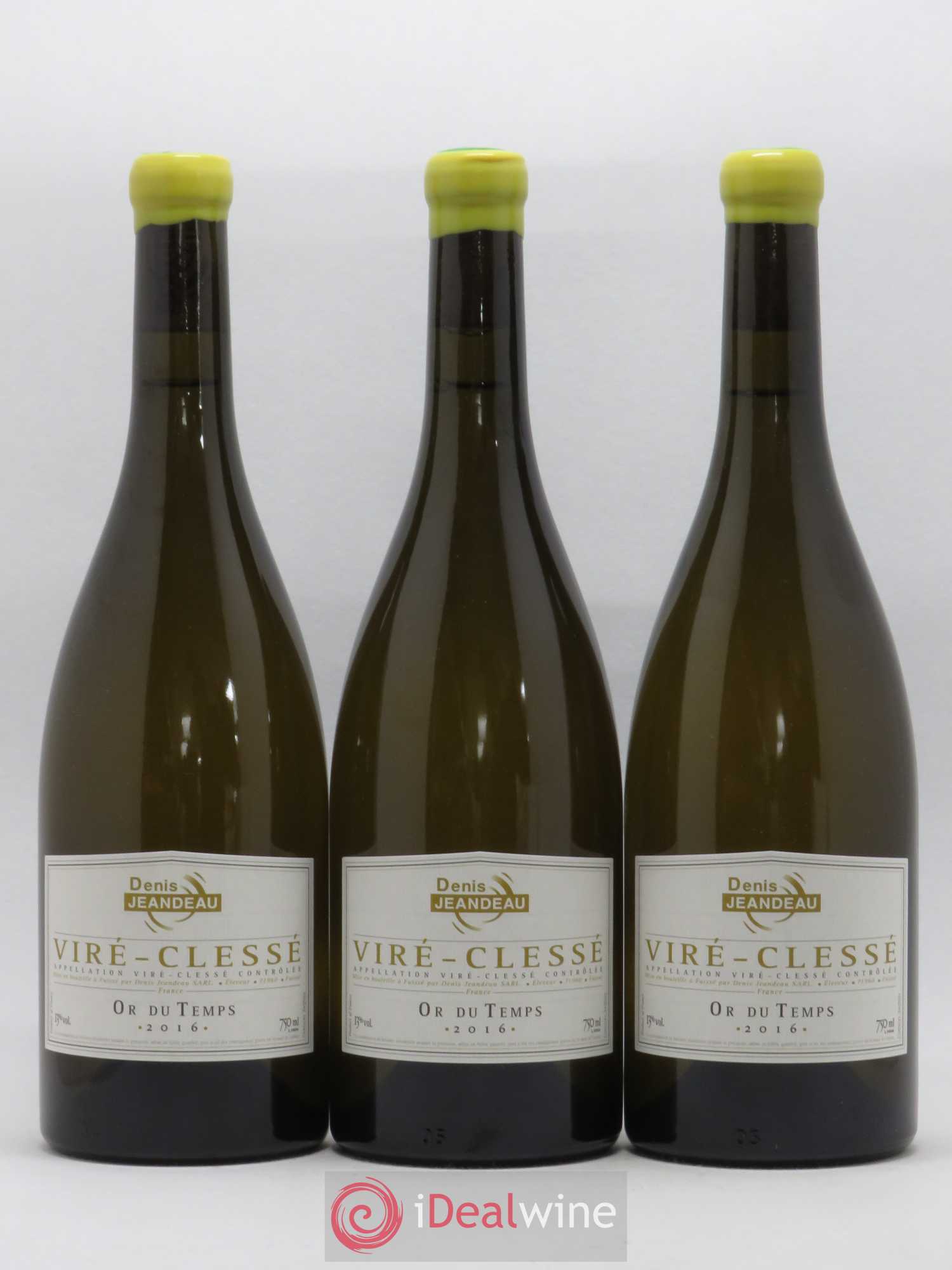 Viré-Clessé Or du Temps Domaine Denis Jeandeau (sans prix de réserve) 2016 - Posten von 3 Flaschen - 0