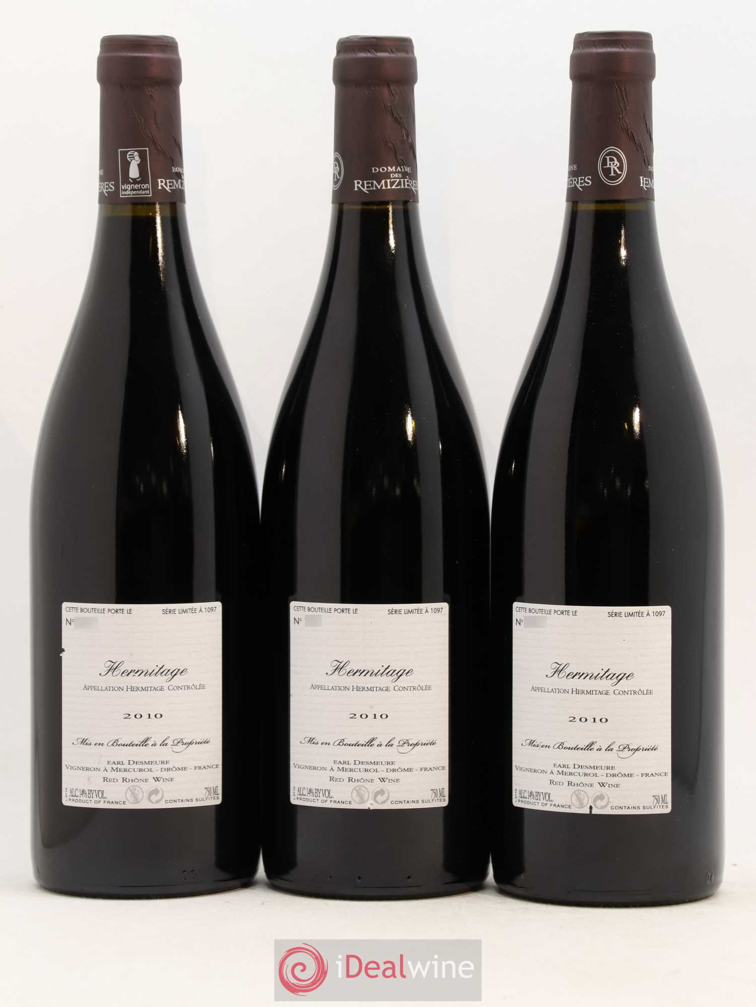 Hermitage Autrement Rémizières (Domaine des) 2010 - Lot de 3 bouteilles - 1