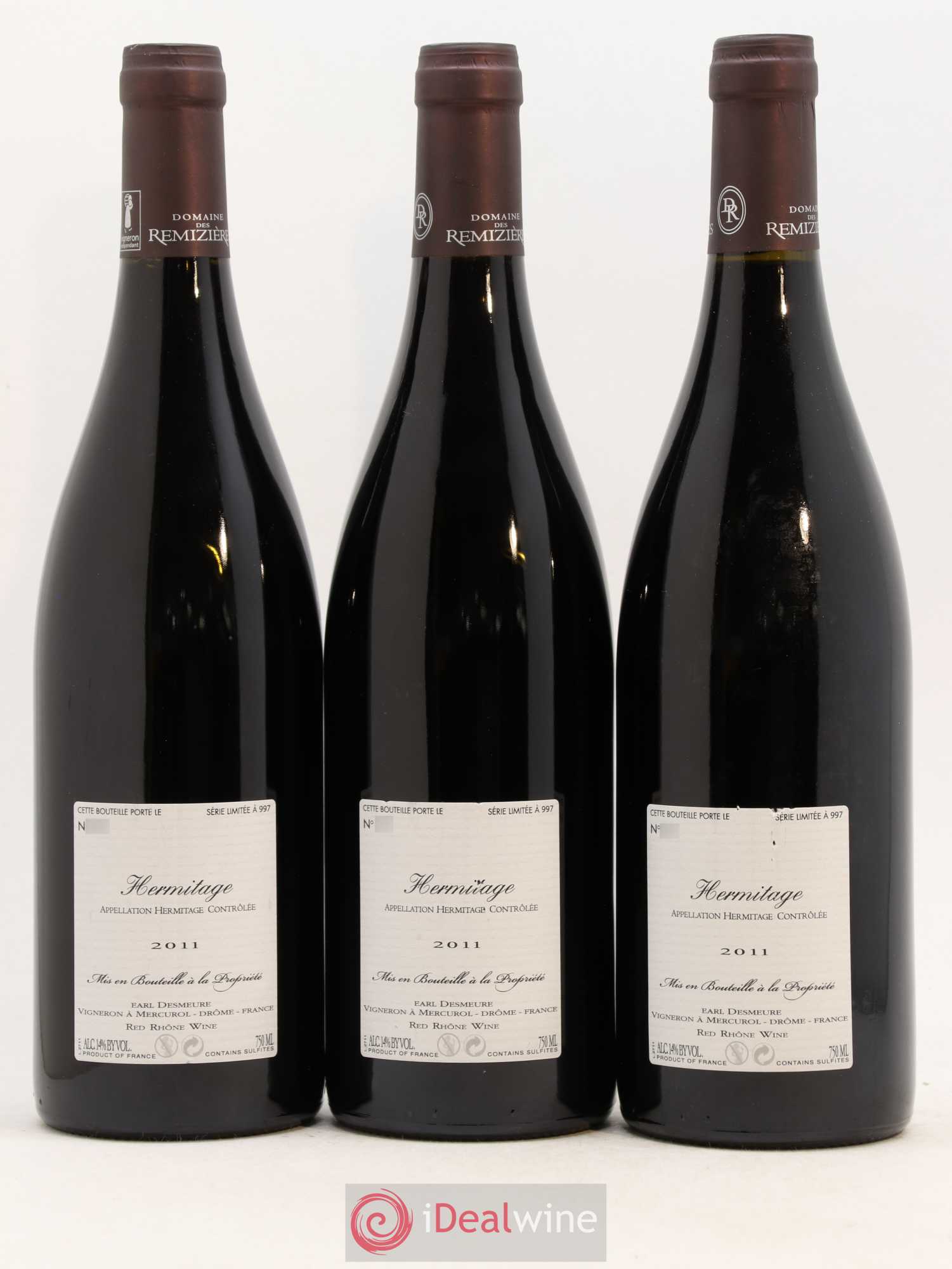 Hermitage Autrement Rémizières (Domaine des) 2011 - Lot de 3 bouteilles - 1