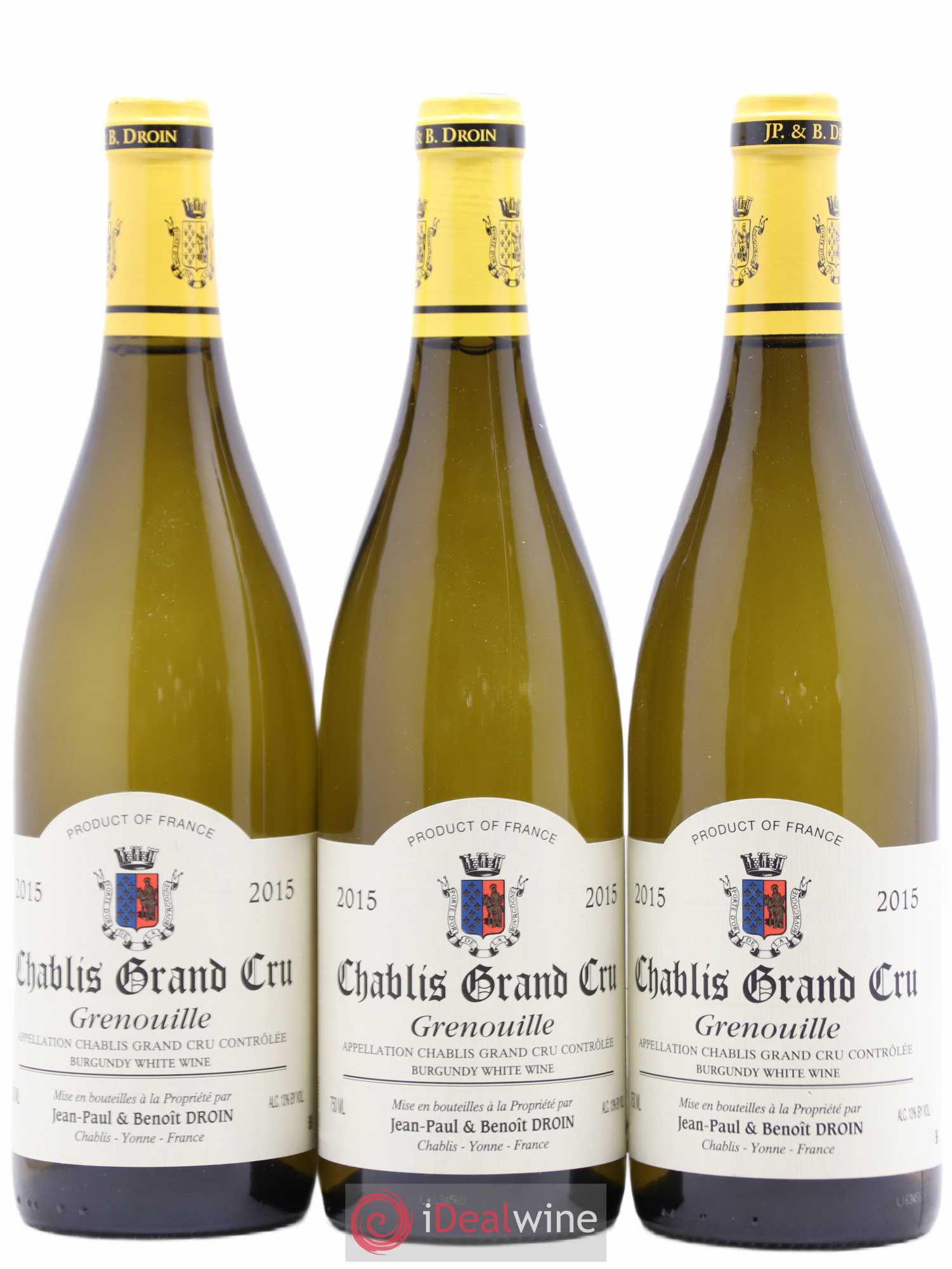 Chablis Grand Cru Grenouilles Jean-Paul & Benoît Droin (Domaine) 2015 - Lot de 3 bouteilles - 0