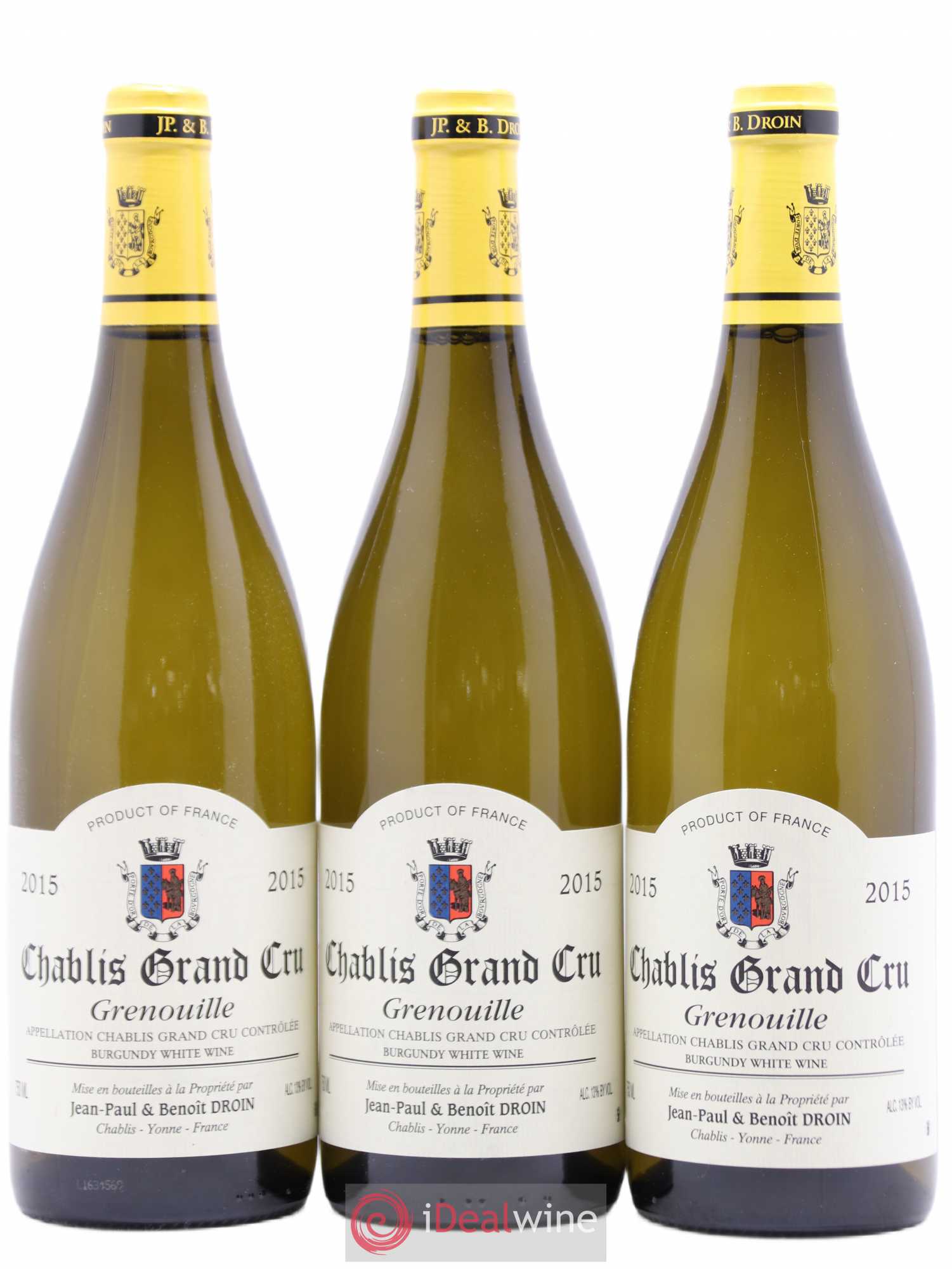 Chablis Grand Cru Grenouilles Jean-Paul & Benoît Droin (Domaine) 2015 - Lot de 3 bouteilles - 0