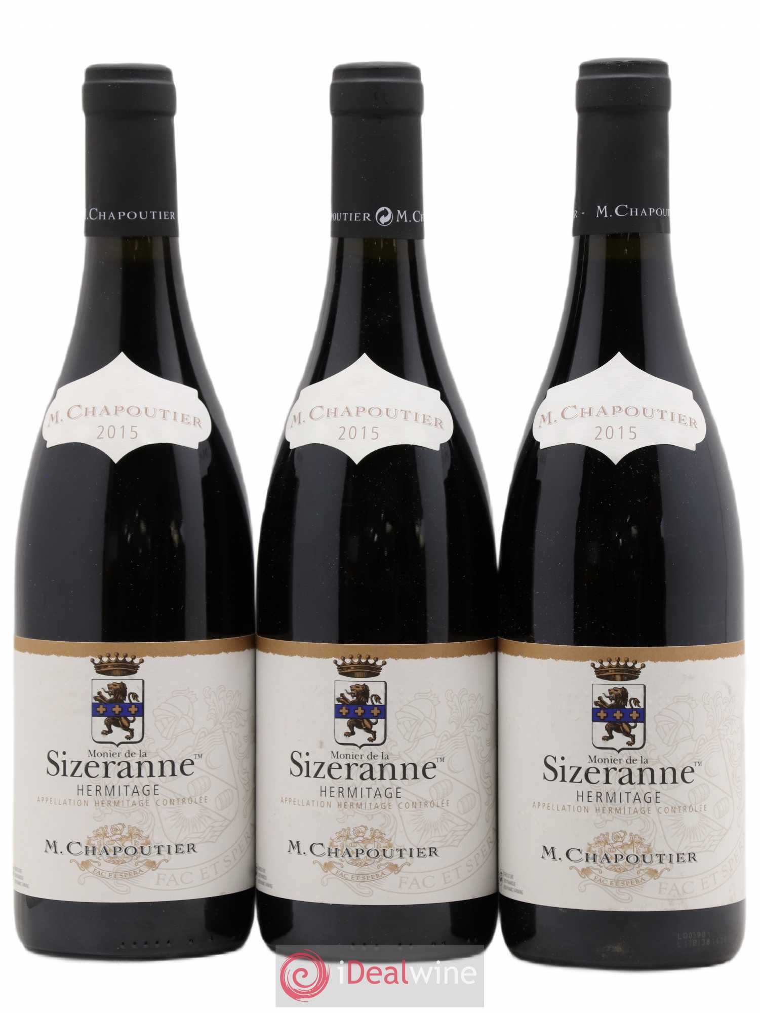Hermitage Monier de La Sizeranne Chapoutier 2015 - Lot de 3 bouteilles - 0