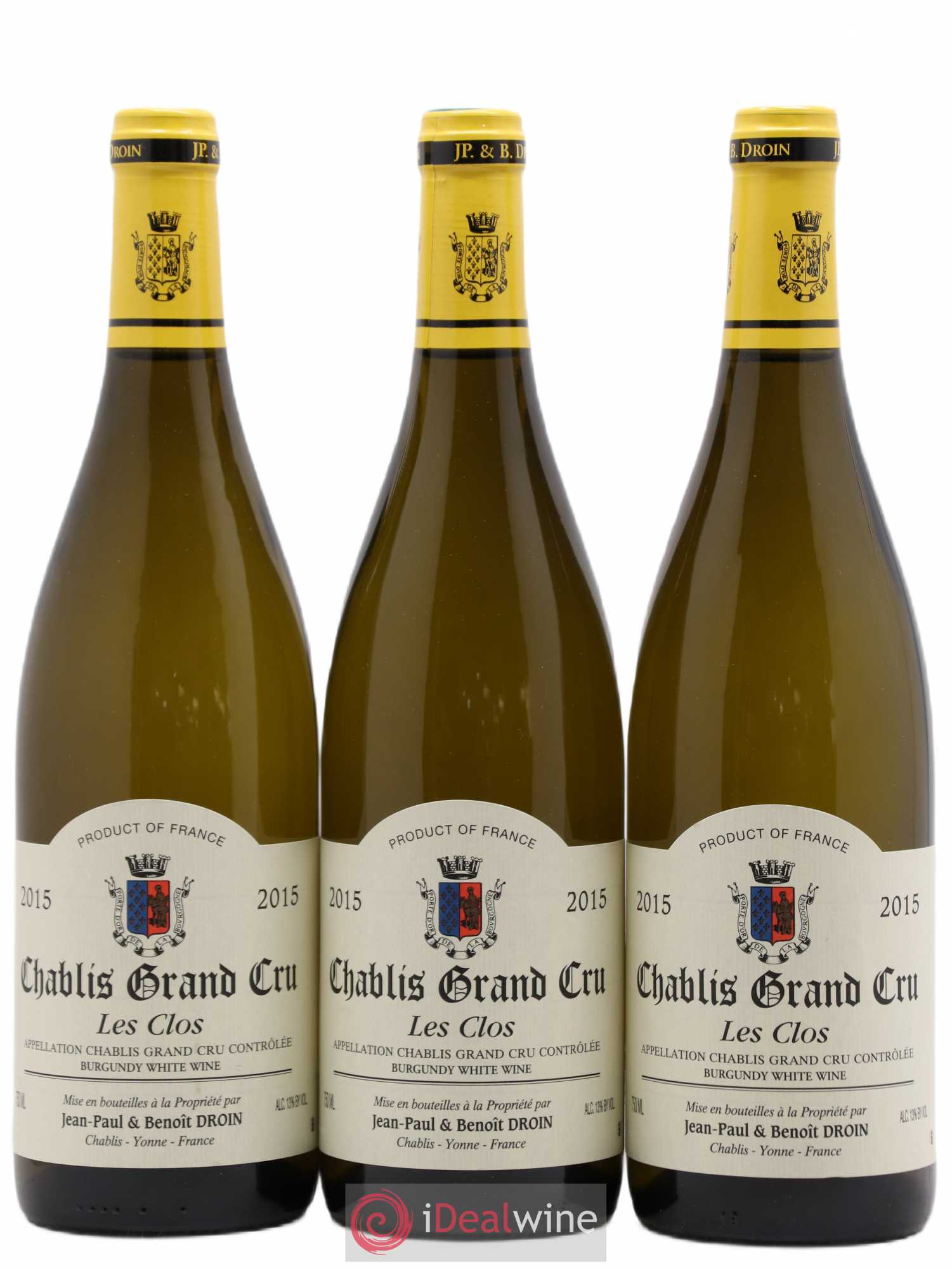 Chablis Grand Cru Les Clos Jean-Paul & Benoît Droin (Domaine) 2015 - Lot de 3 bouteilles - 0