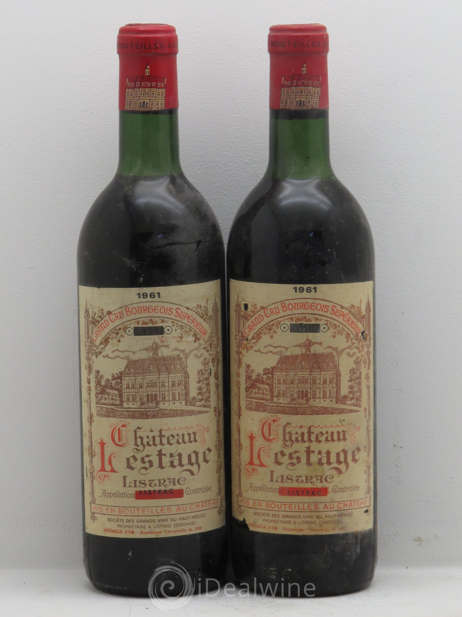 Château Lestage Cru Bourgeois 1961 - Lot de 2 bouteilles - 0