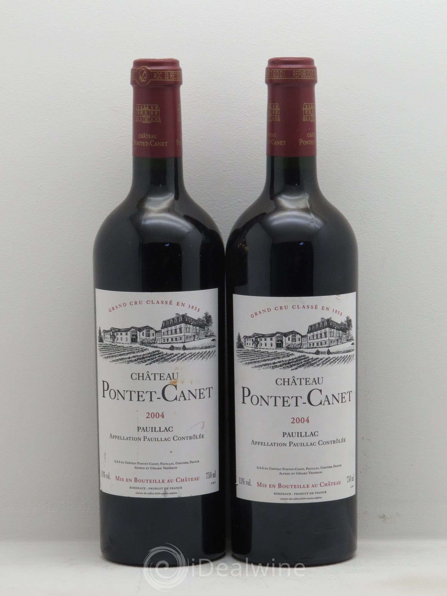 Château Pontet Canet 5ème Grand Cru Classé 2004 - Lot de 2 bouteilles - 0