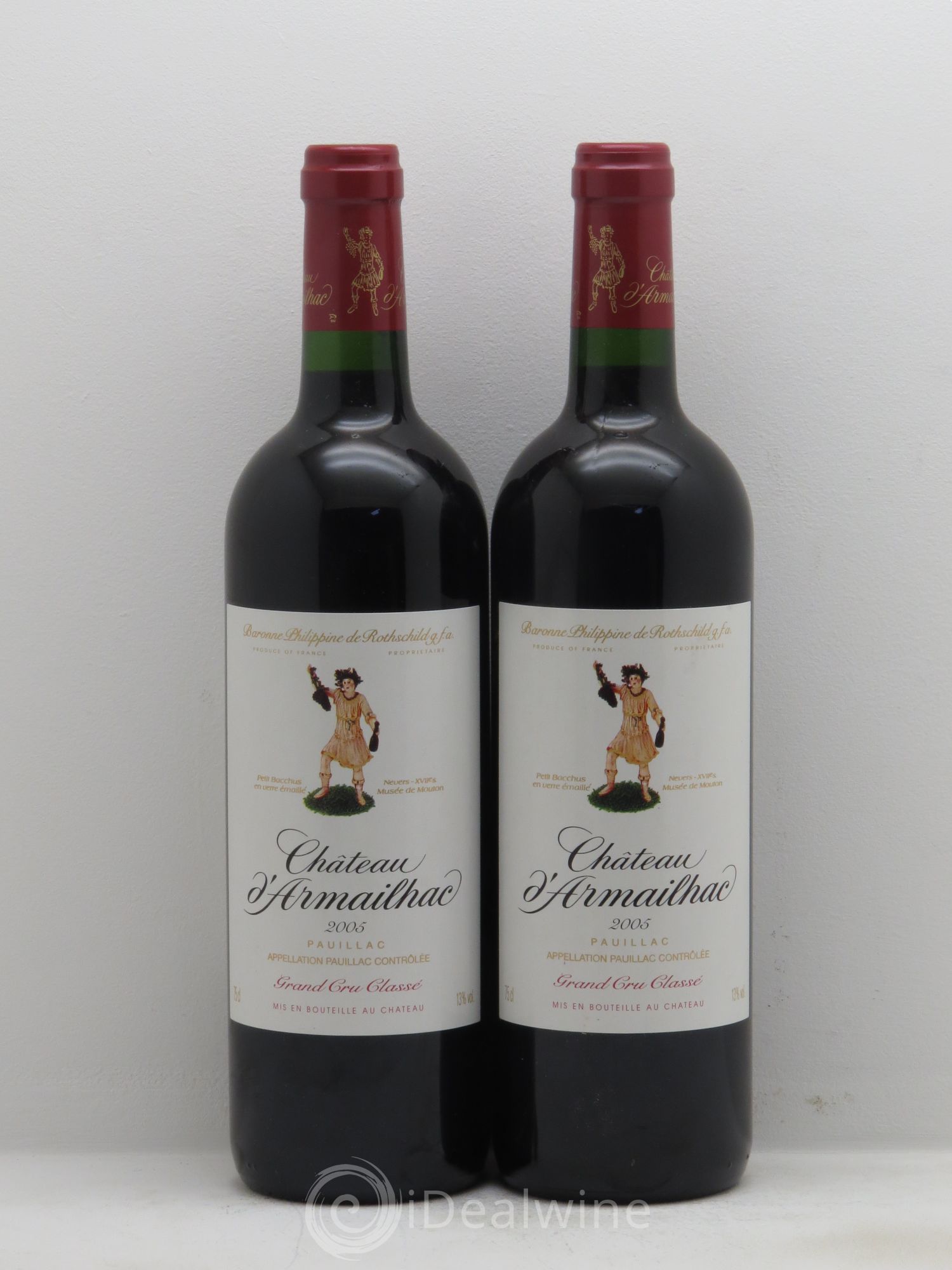 Château d' Armailhac - Mouton Baron(ne) Philippe 5ème Grand Cru Classé 2005 - Lot de 2 bouteilles - 0