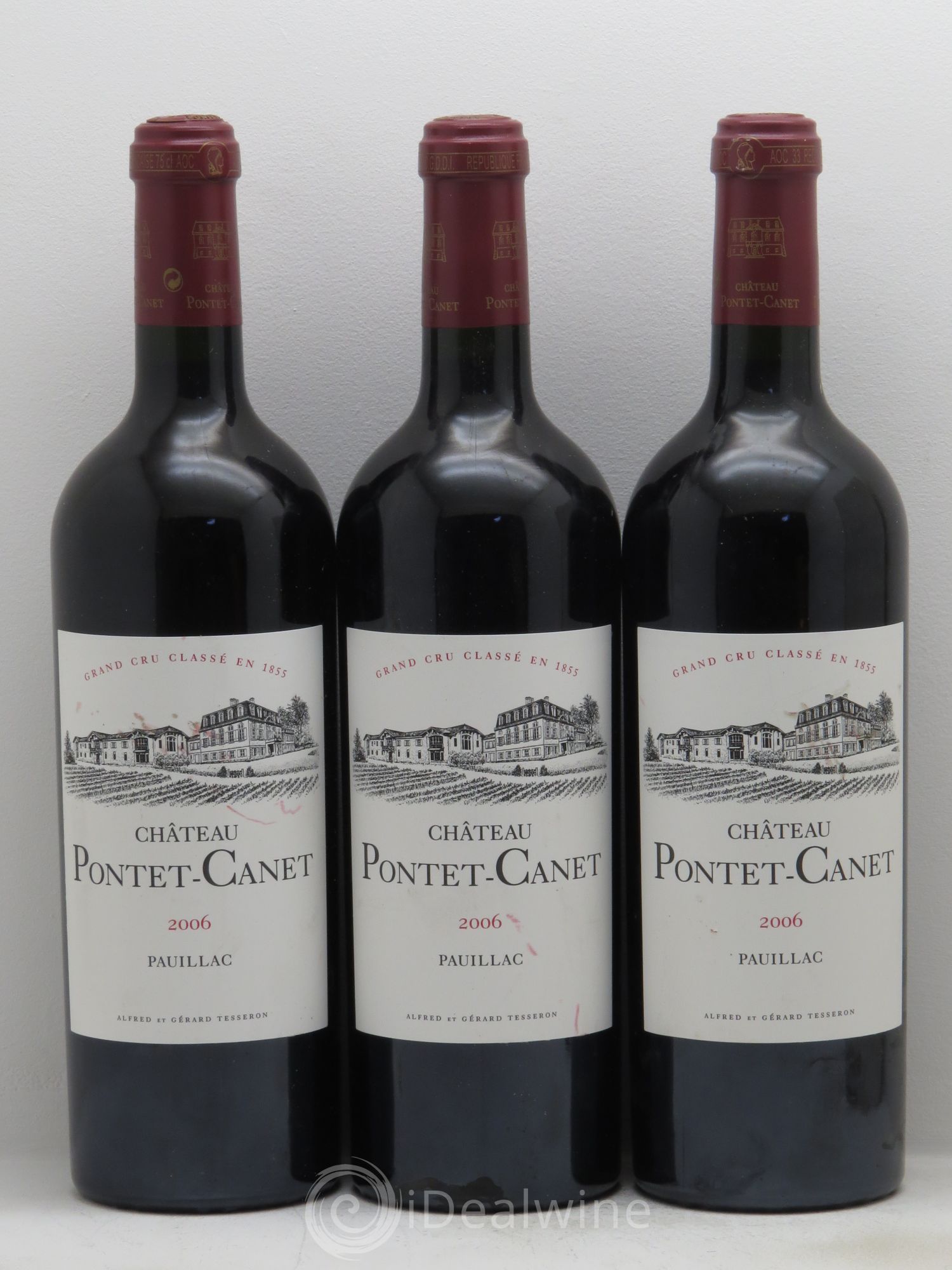 Château Pontet Canet 5ème Grand Cru Classé 2006 - Lot de 3 bouteilles - 0