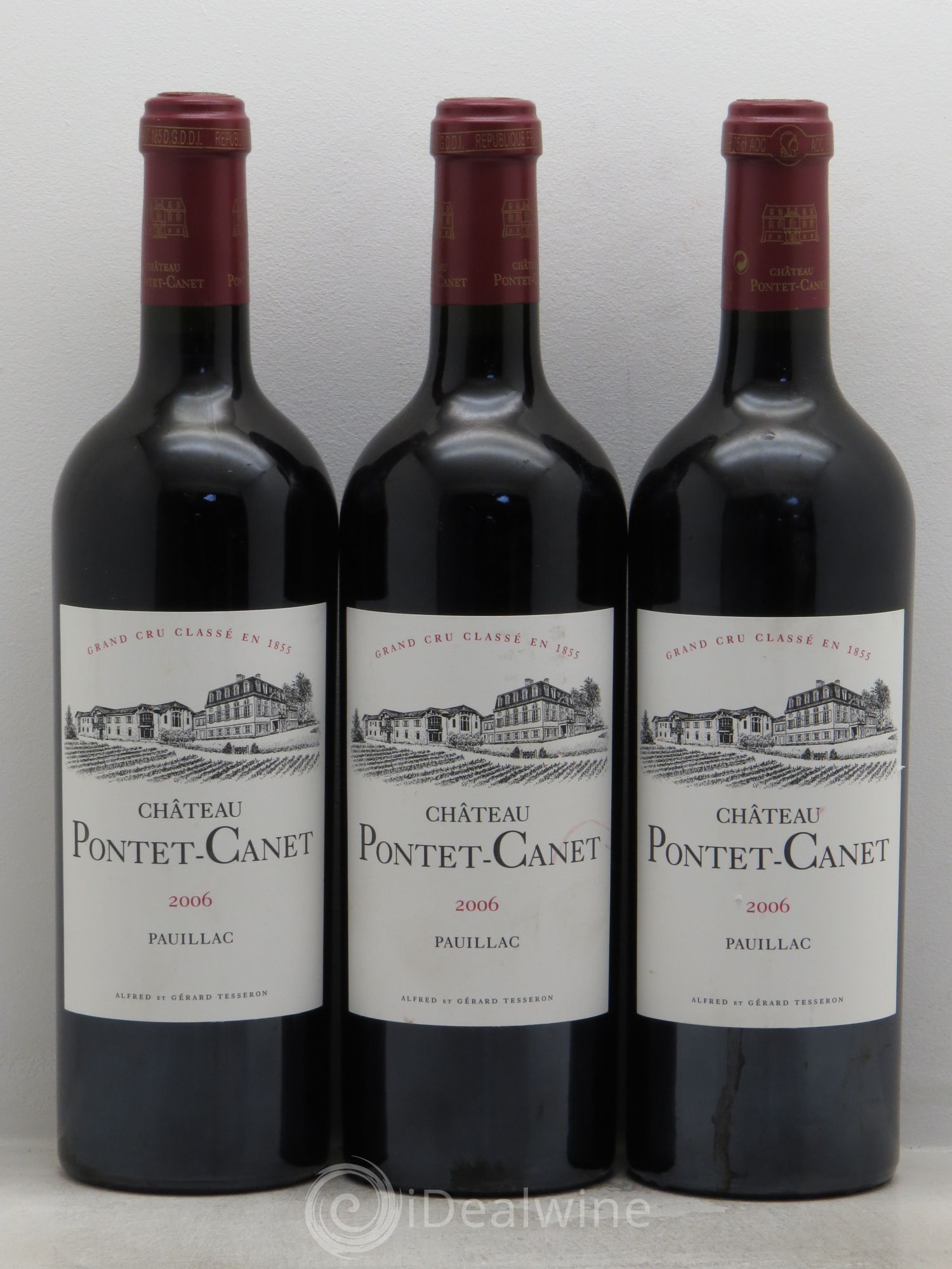 Château Pontet Canet 5ème Grand Cru Classé 2006 - Lot de 3 bouteilles - 0