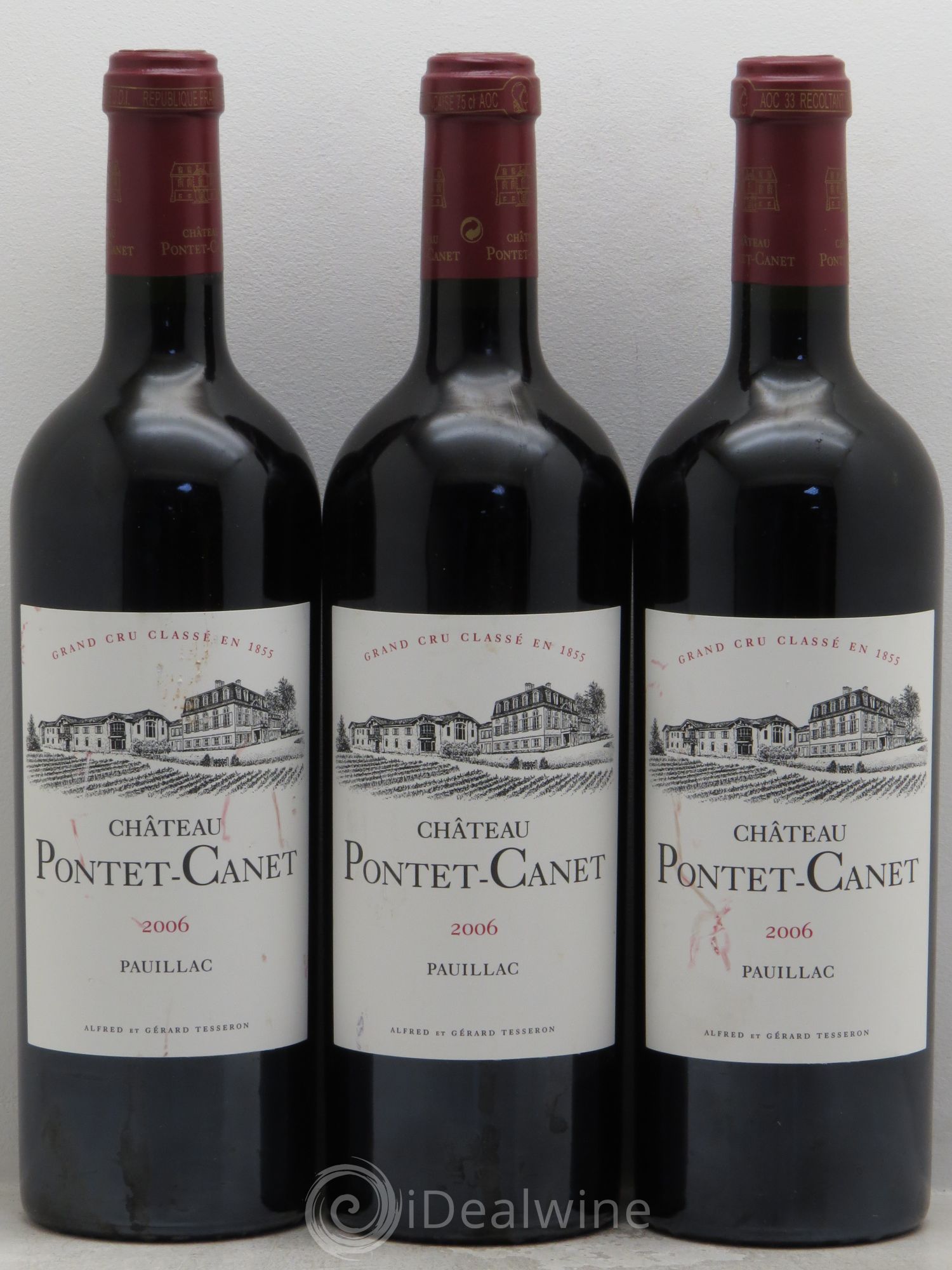 Château Pontet Canet 5ème Grand Cru Classé 2006 - Lot de 3 bouteilles - 0