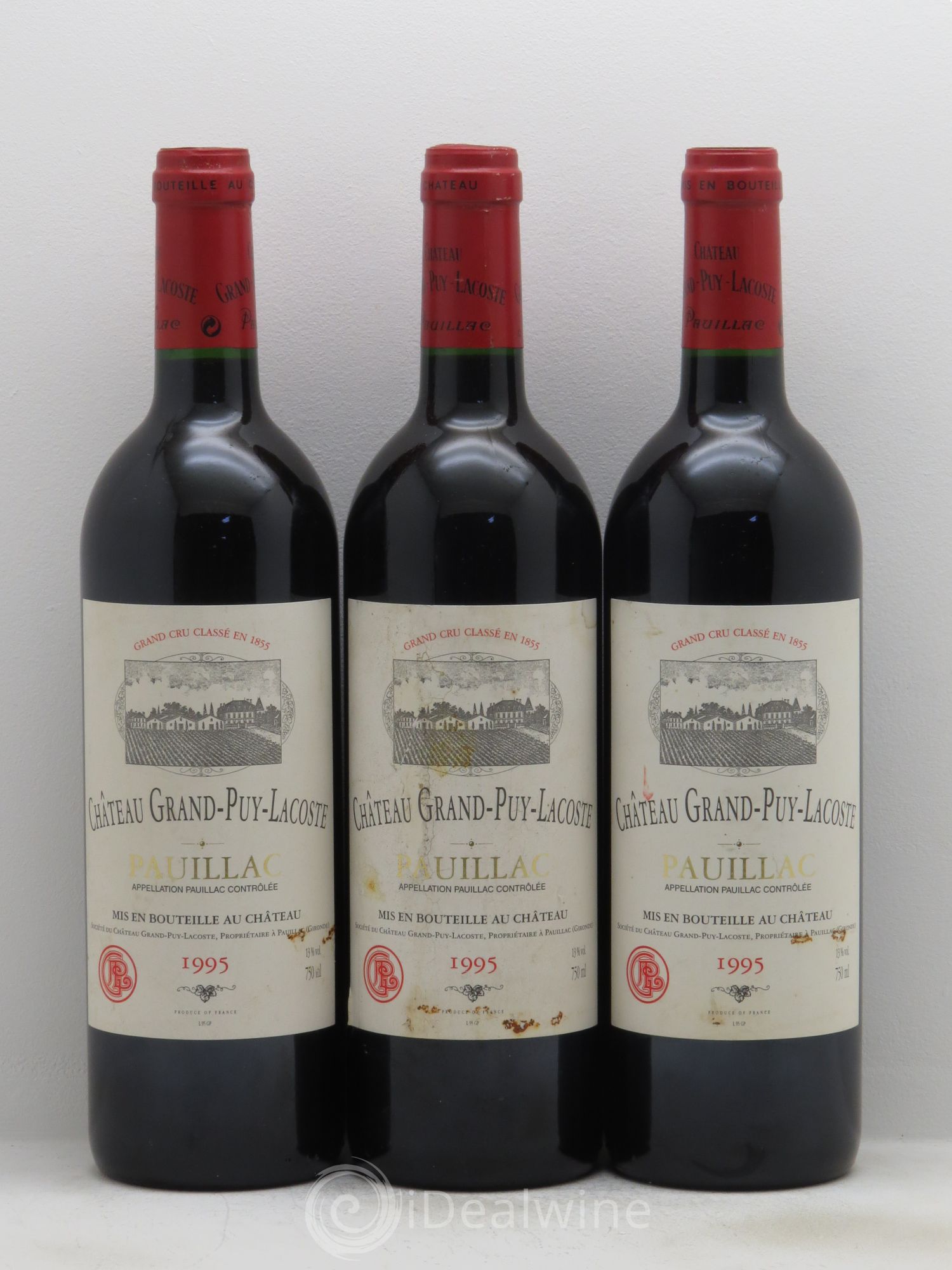 Château Grand Puy Lacoste 5ème Grand Cru Classé 1995 - Lot de 3 bouteilles - 0