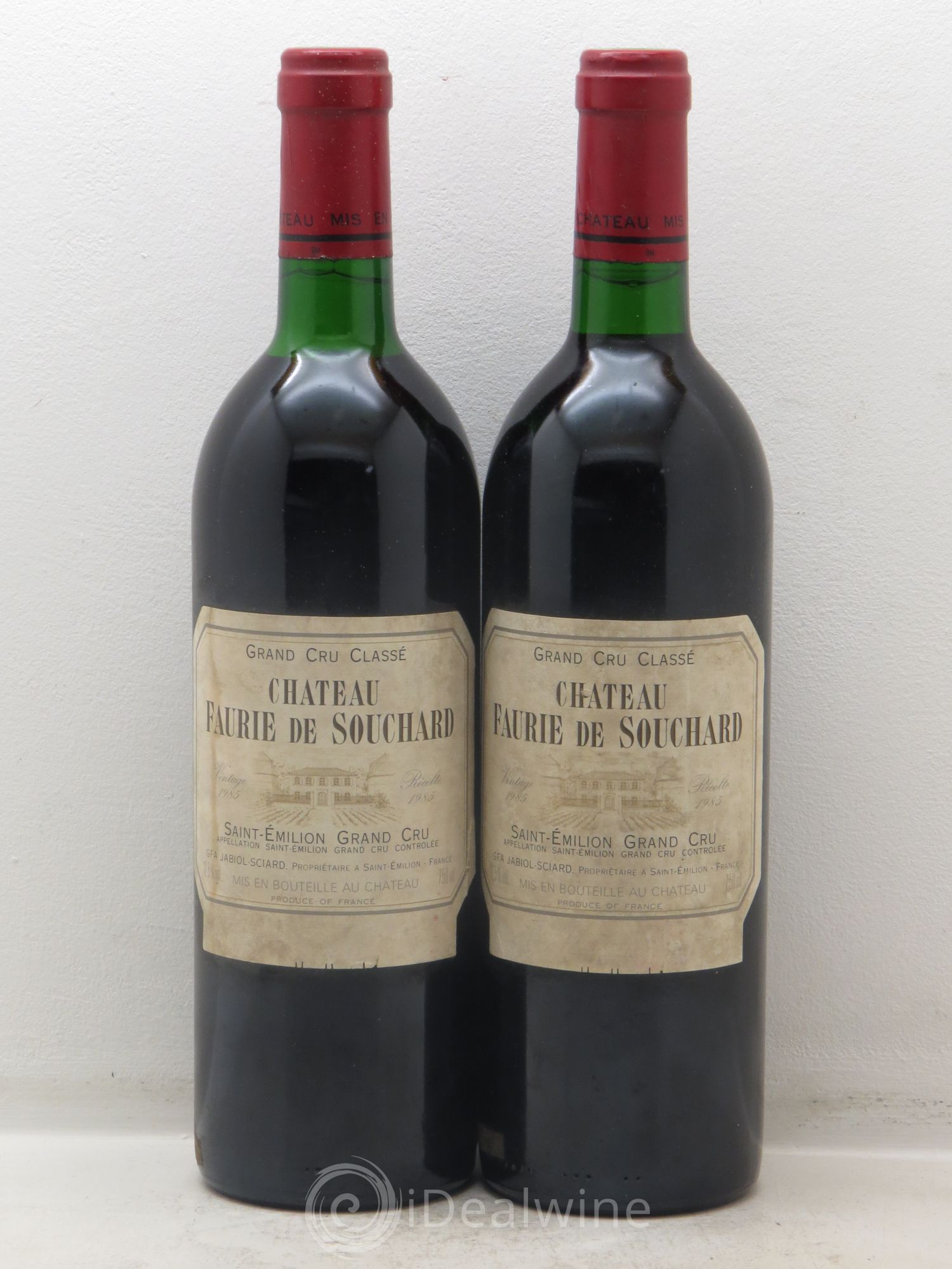 Château Faurie de Souchard Grand Cru Classé 1985 - Lot de 2 bouteilles - 0