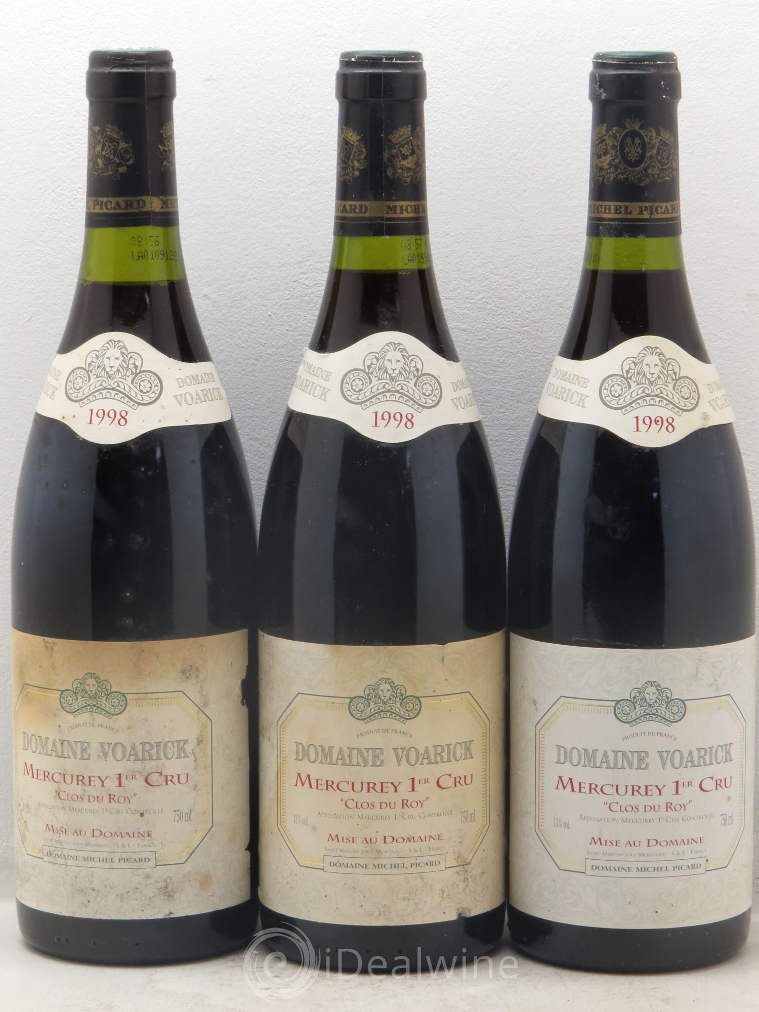 Mercurey 1er Cru Domaine Voarick 1998 - Lot de 3 bouteilles - 0