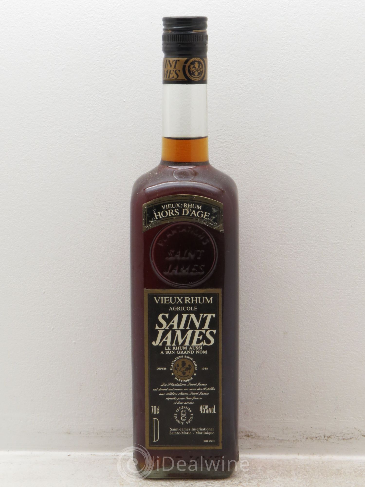 Rhum Vieux Rhum Saint James hors d'Age 45° 70cl - Posten von 1 Flasche - 0