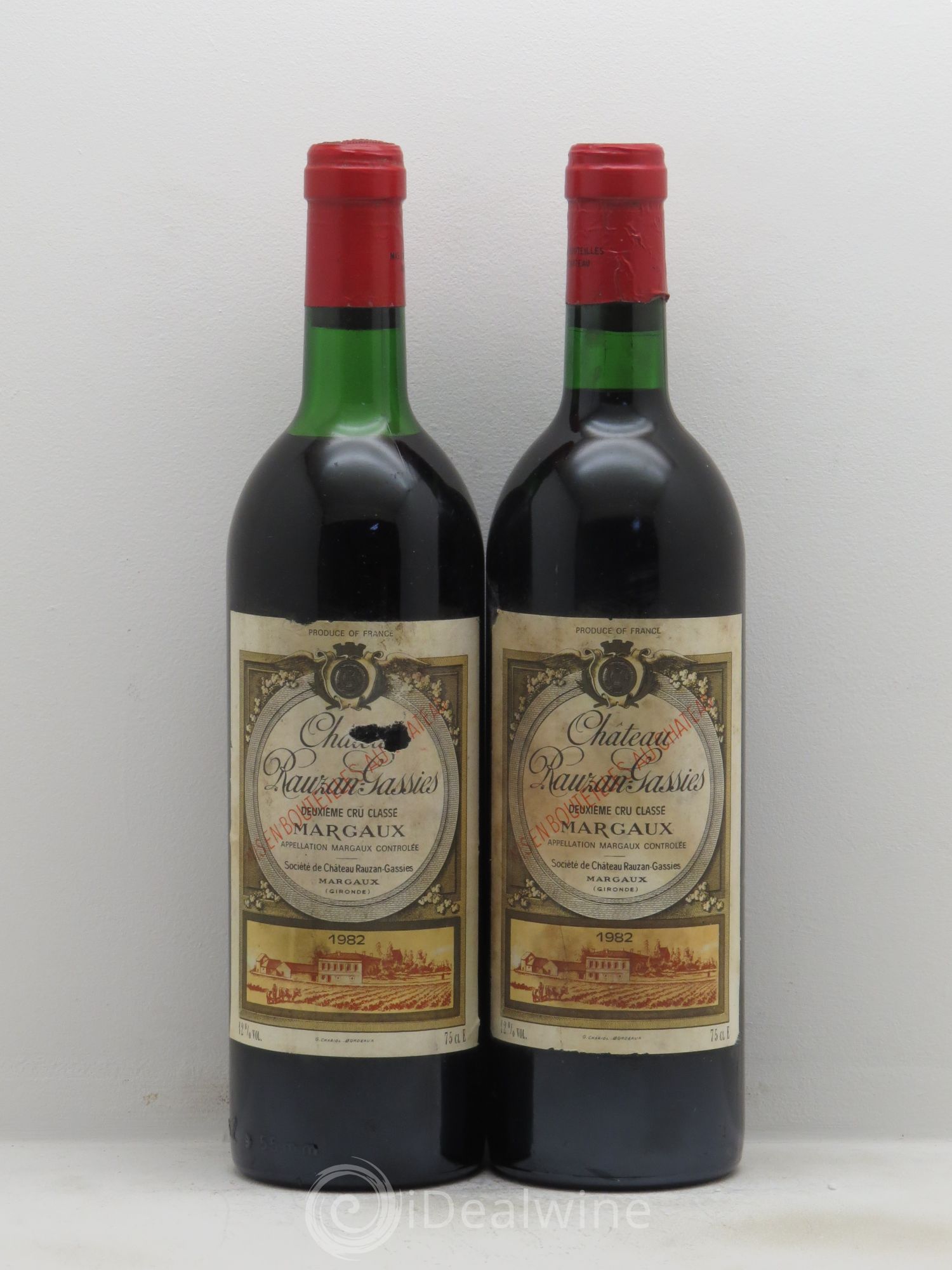 Château Rauzan-Gassies 2ème Grand Cru Classé 1982 - Lot de 2 bouteilles - 0