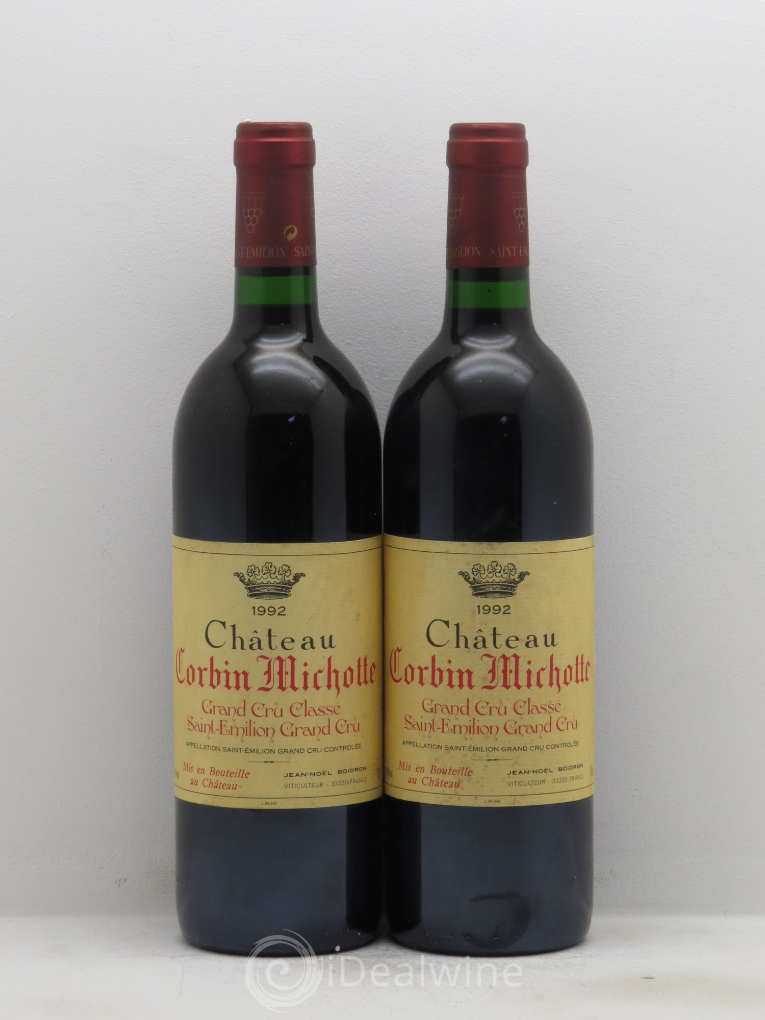 Château Corbin Michotte Grand Cru Classé 1992 - Lot de 2 bouteilles - 0