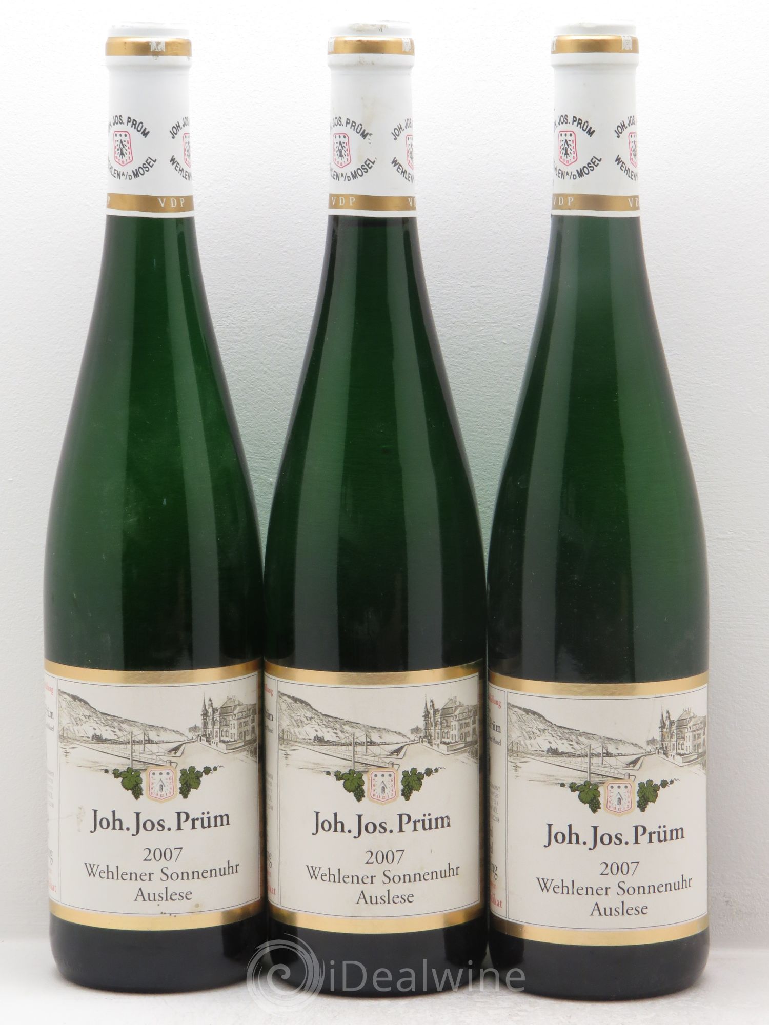 Riesling Weingut JJ.Prüm Riesling Wehlener Sonnenuhr Auslese 2007 - Lotto di 3 bottiglie - 0