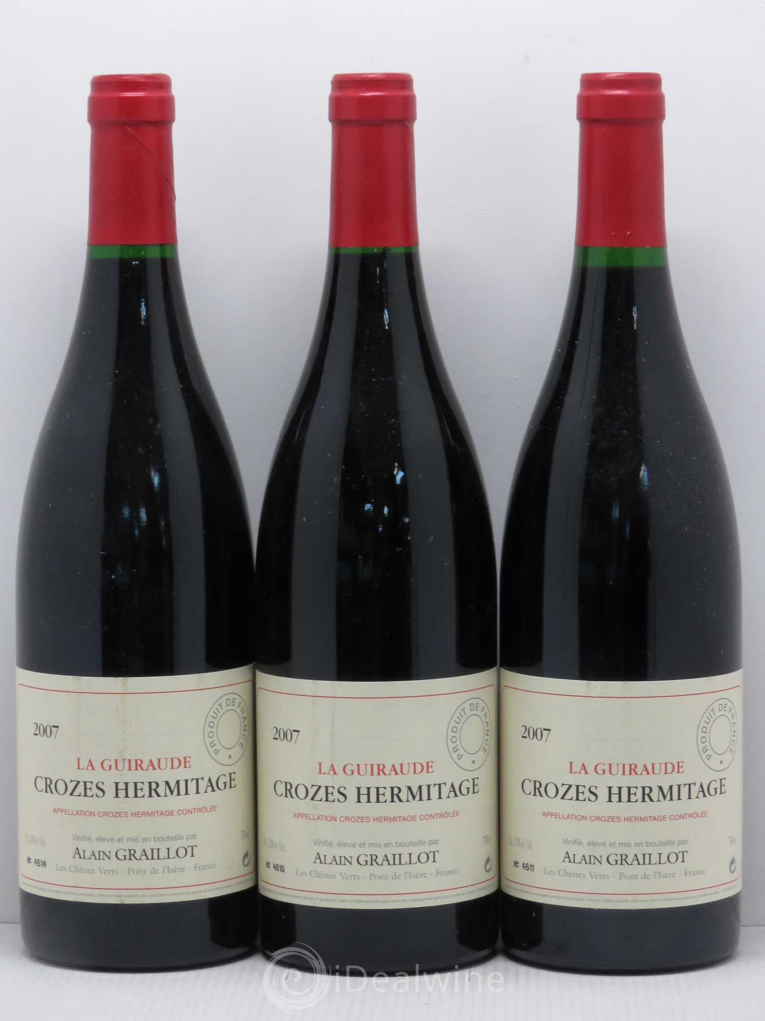 Crozes-Hermitage La Guiraude Domaine Graillot 2007 - Lot de 3 bouteilles - 0