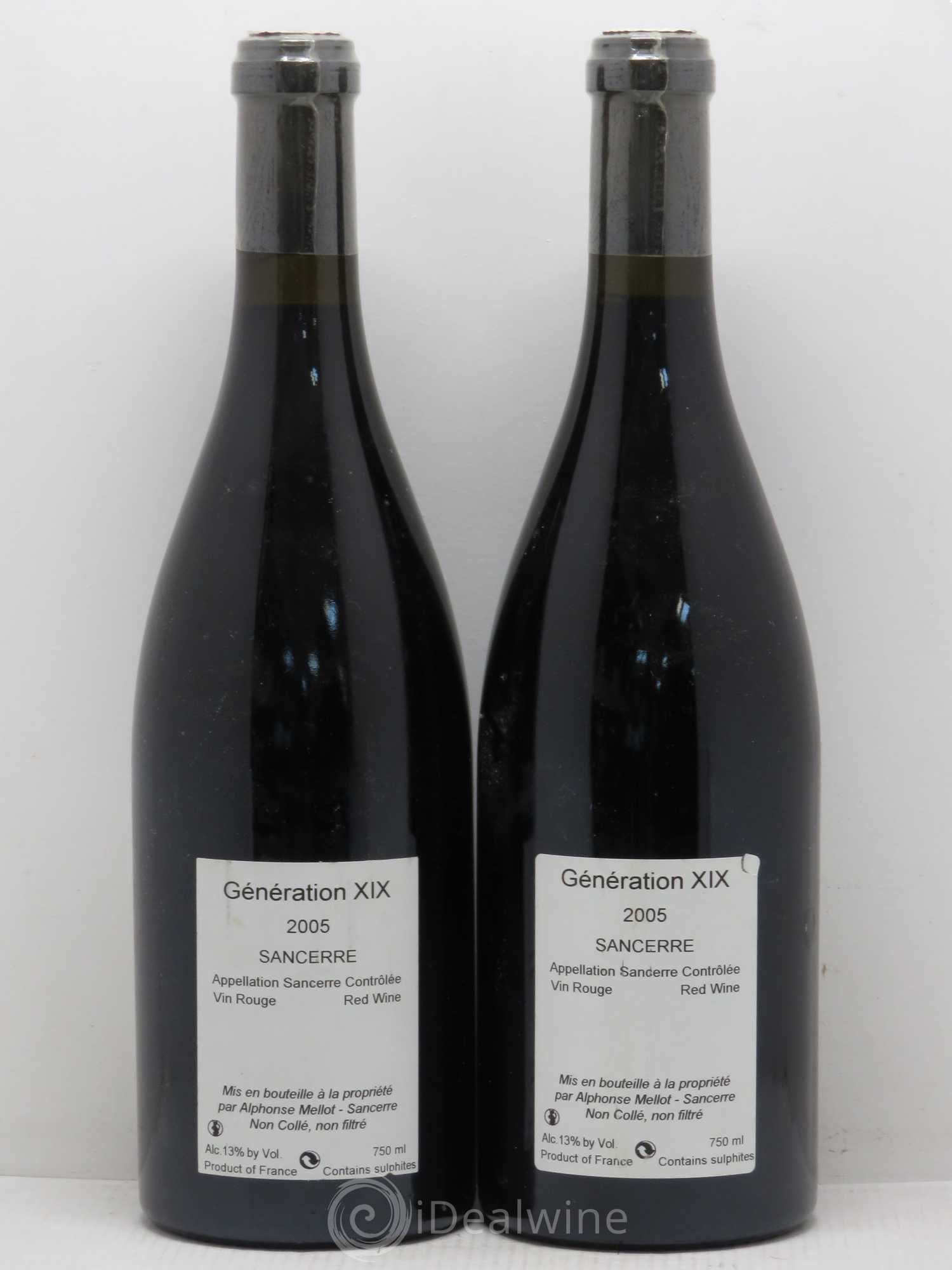 Sancerre Génération XIX Alphonse Mellot 2005 - Lot de 2 bouteilles - 1