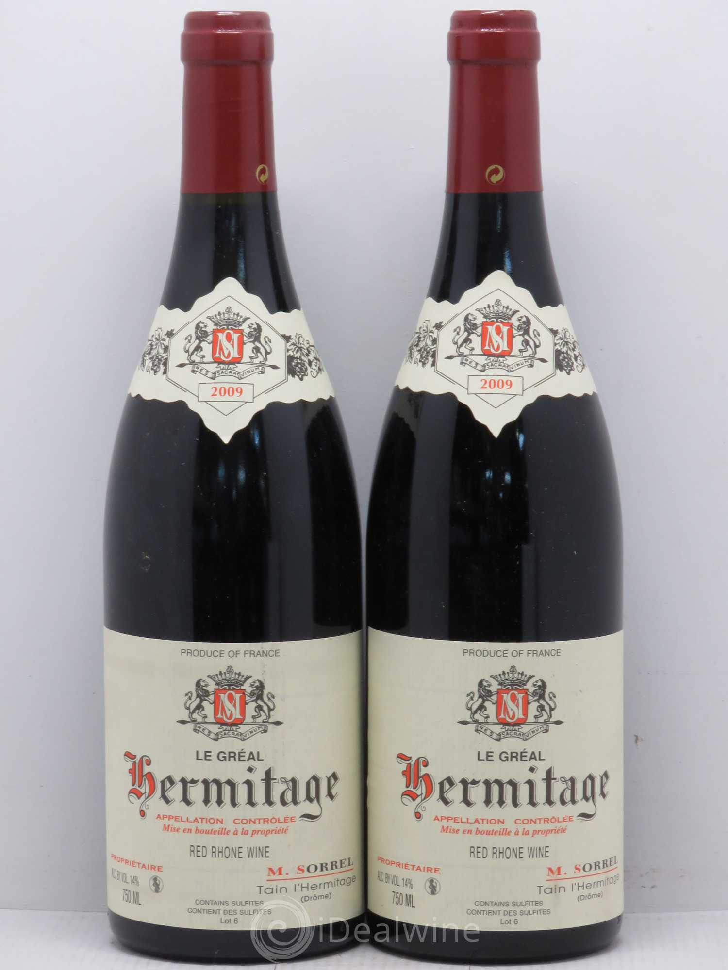 Hermitage Le Gréal Marc Sorrel 2009 - Lot de 2 bouteilles - 0