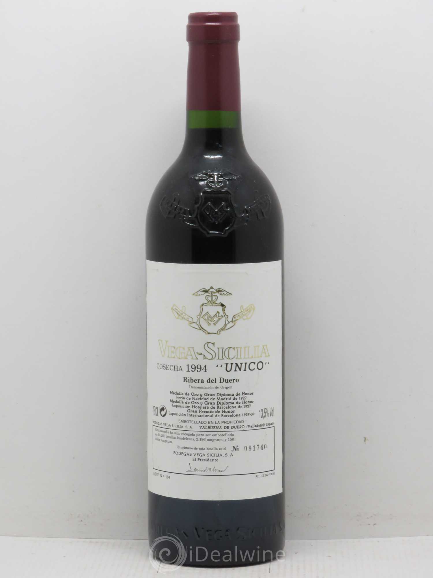 Ribera Del Duero DO Vega Sicilia Unico Famille Alvarez 1994 - Lot de 1 bouteille - 0