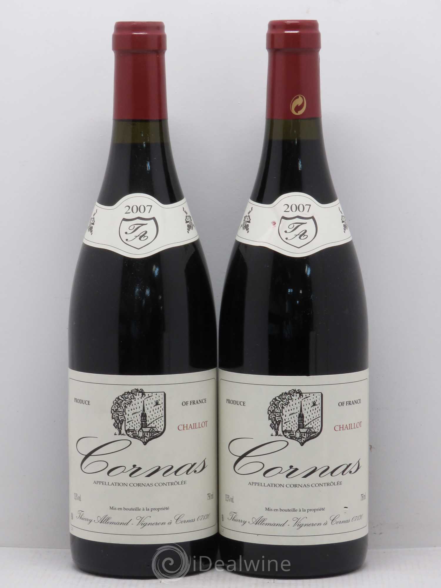 Cornas Chaillot Thierry Allemand 2007 - Lot de 2 bouteilles - 0