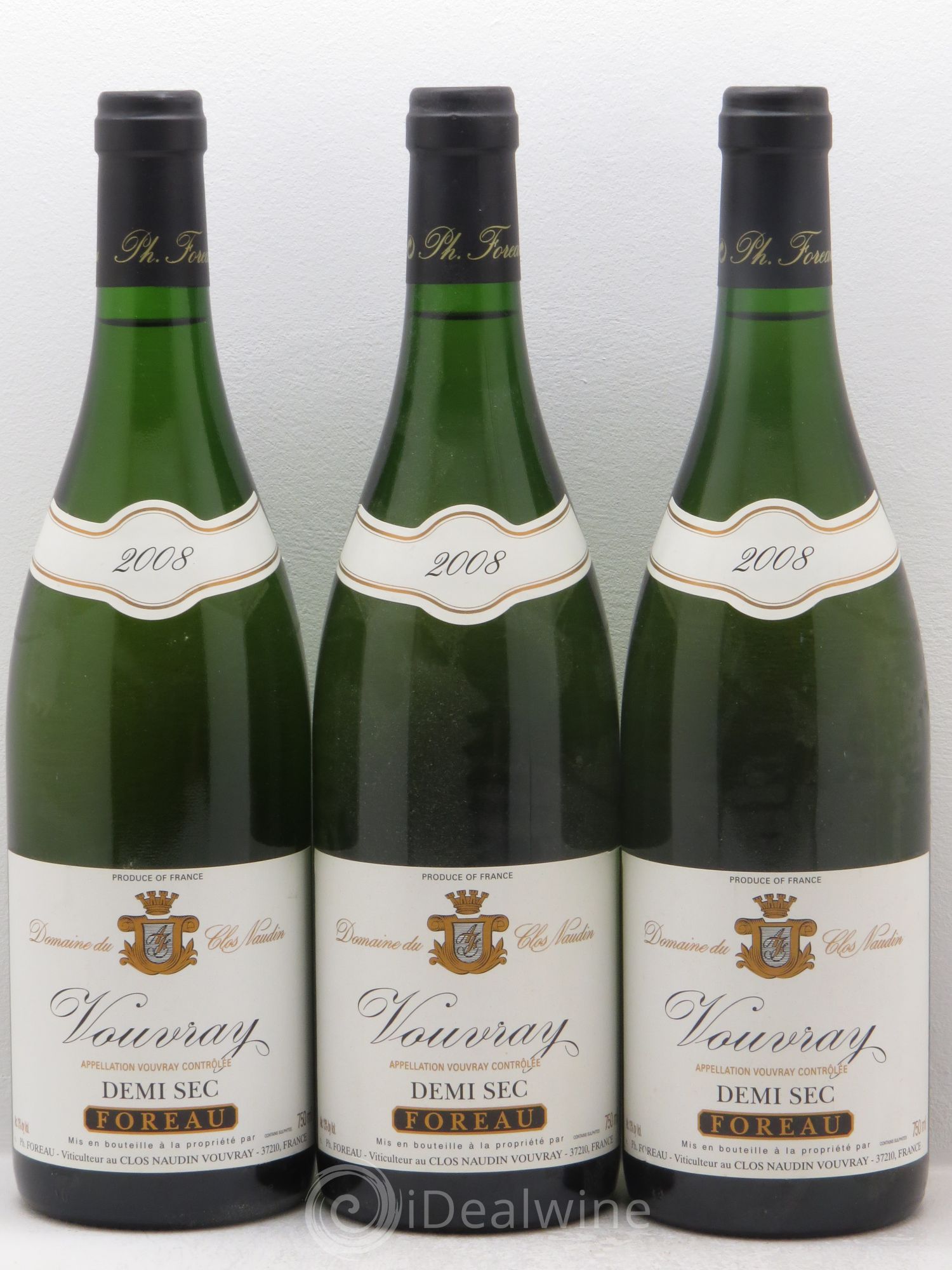Vouvray Demi-Sec Clos Naudin - Philippe Foreau 2008 - Lot de 3 bouteilles - 0
