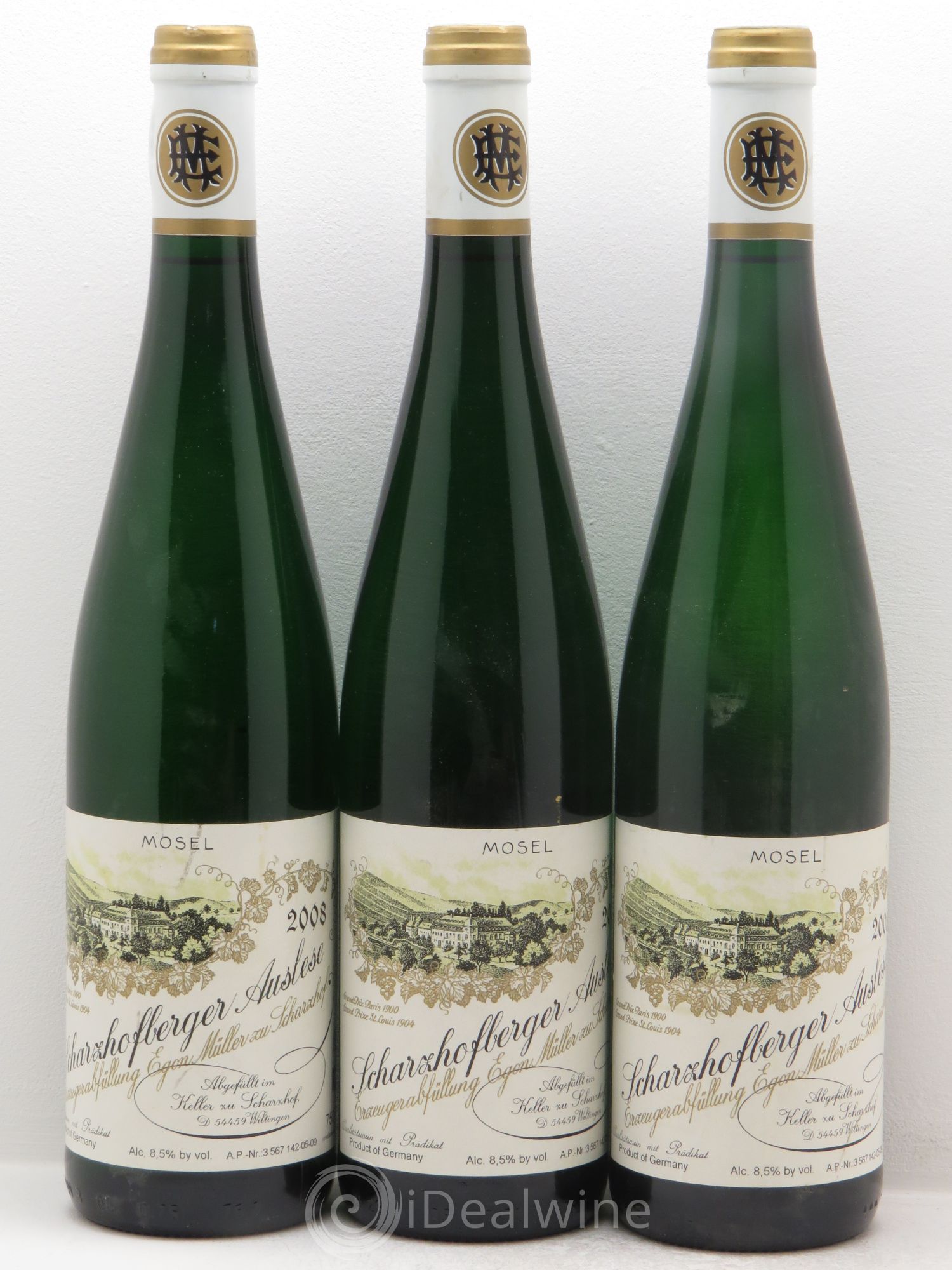Riesling Weingut Egon Muller Scharzhofberger Riesling Auslese 2008 - Posten von 3 Flaschen - 0