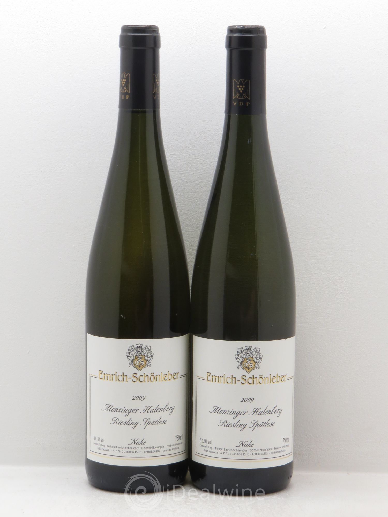 Riesling Weingut Emrich Schon-Leber Riesling Monziger Halenberg Spatlese (sans prix de réserve) 2009 - Posten von 2 Flaschen - 0