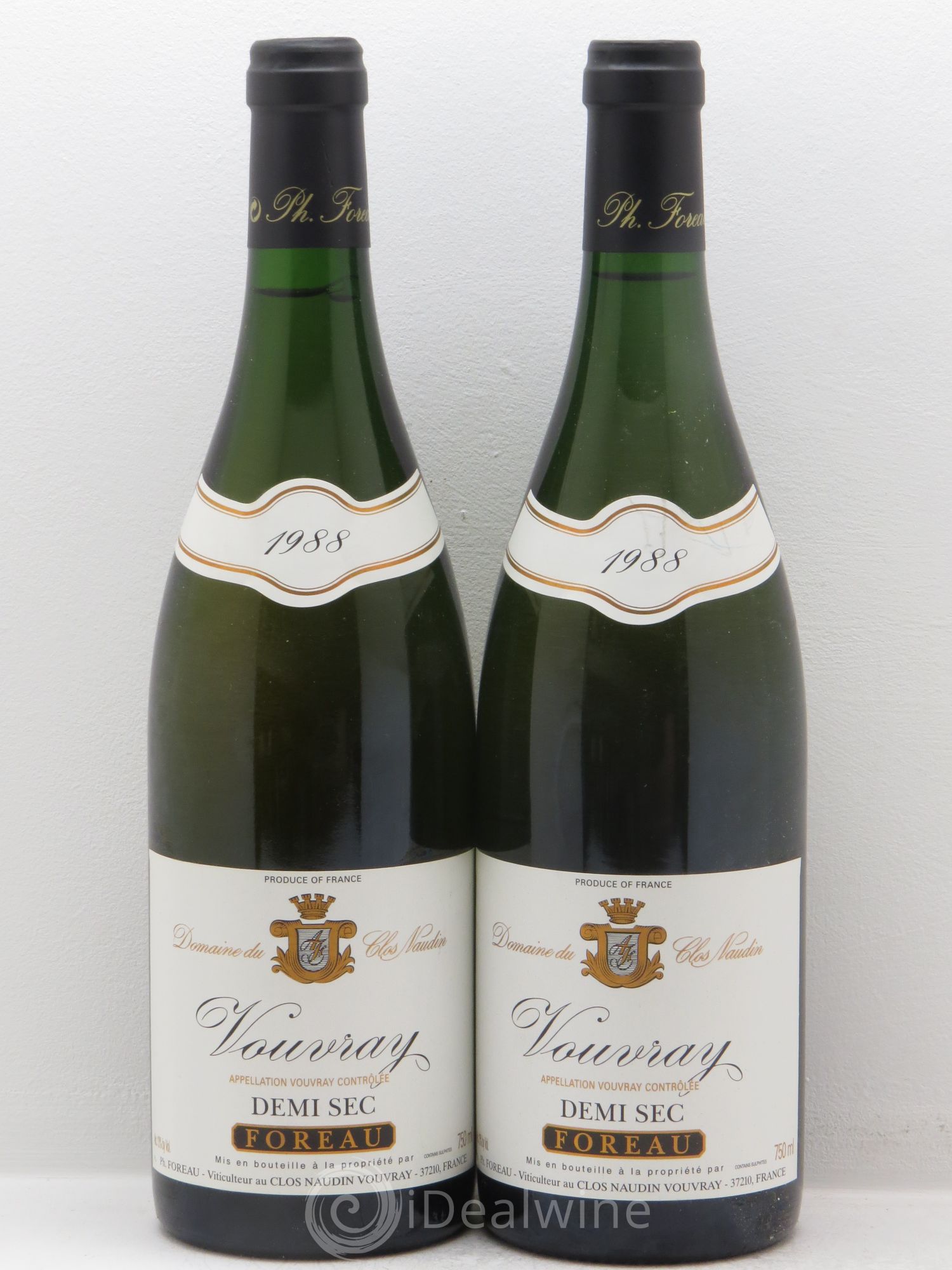 Vouvray Demi-Sec Clos Naudin - Philippe Foreau 1988 - Lot de 2 bouteilles - 0