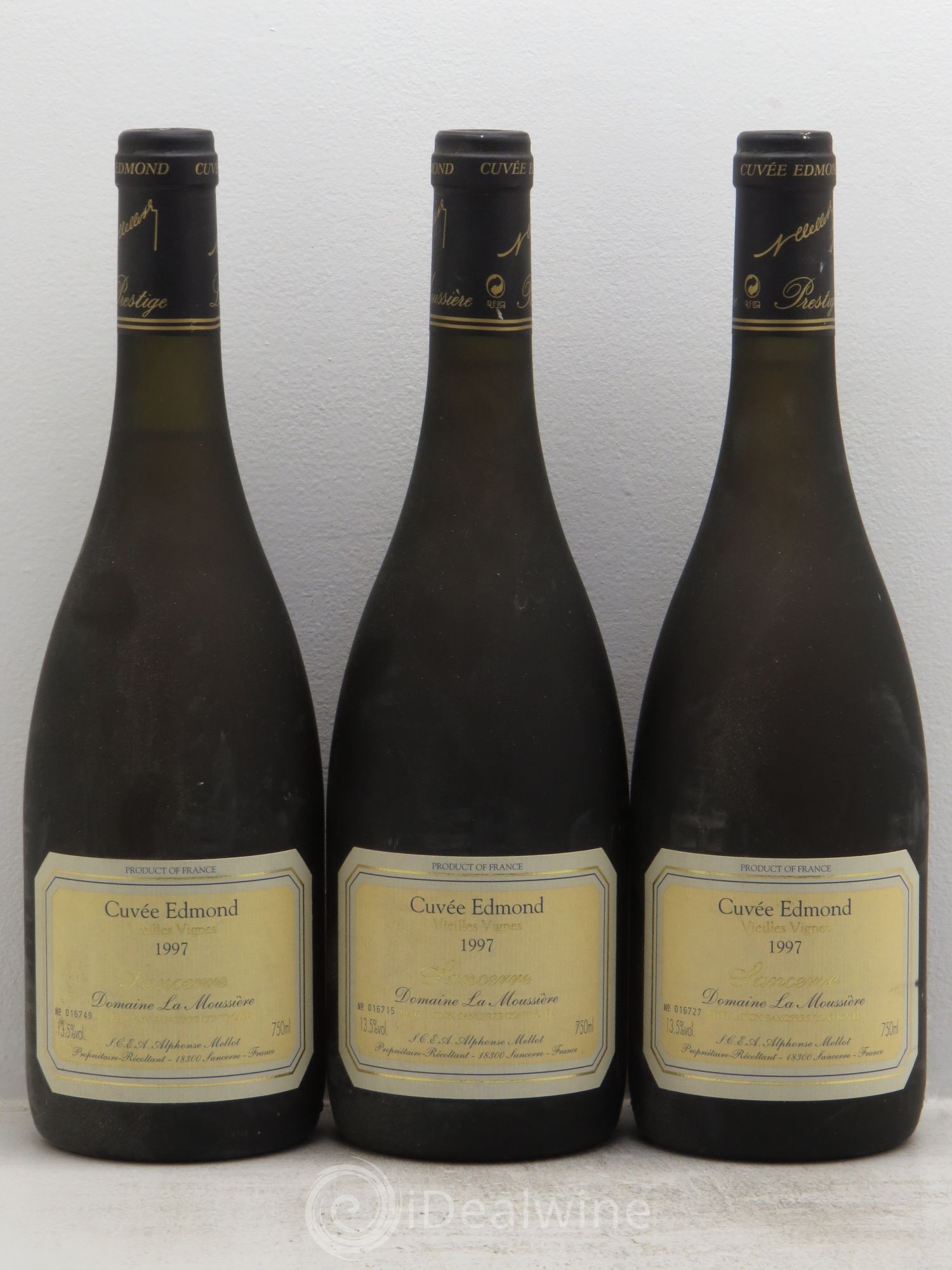 Sancerre Cuvée Edmond Alphonse Mellot Vieilles Vignes (sans prix de réserve) 1997 - Posten von 3 Flaschen - 0