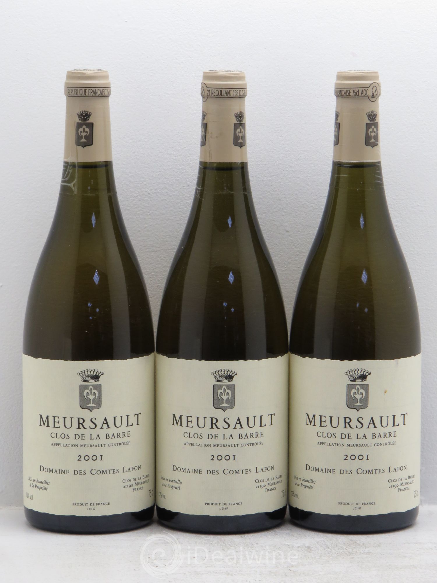 Meursault Clos de la Barre Comtes Lafon (Domaine des) 2001 - Lot de 3 bouteilles - 0