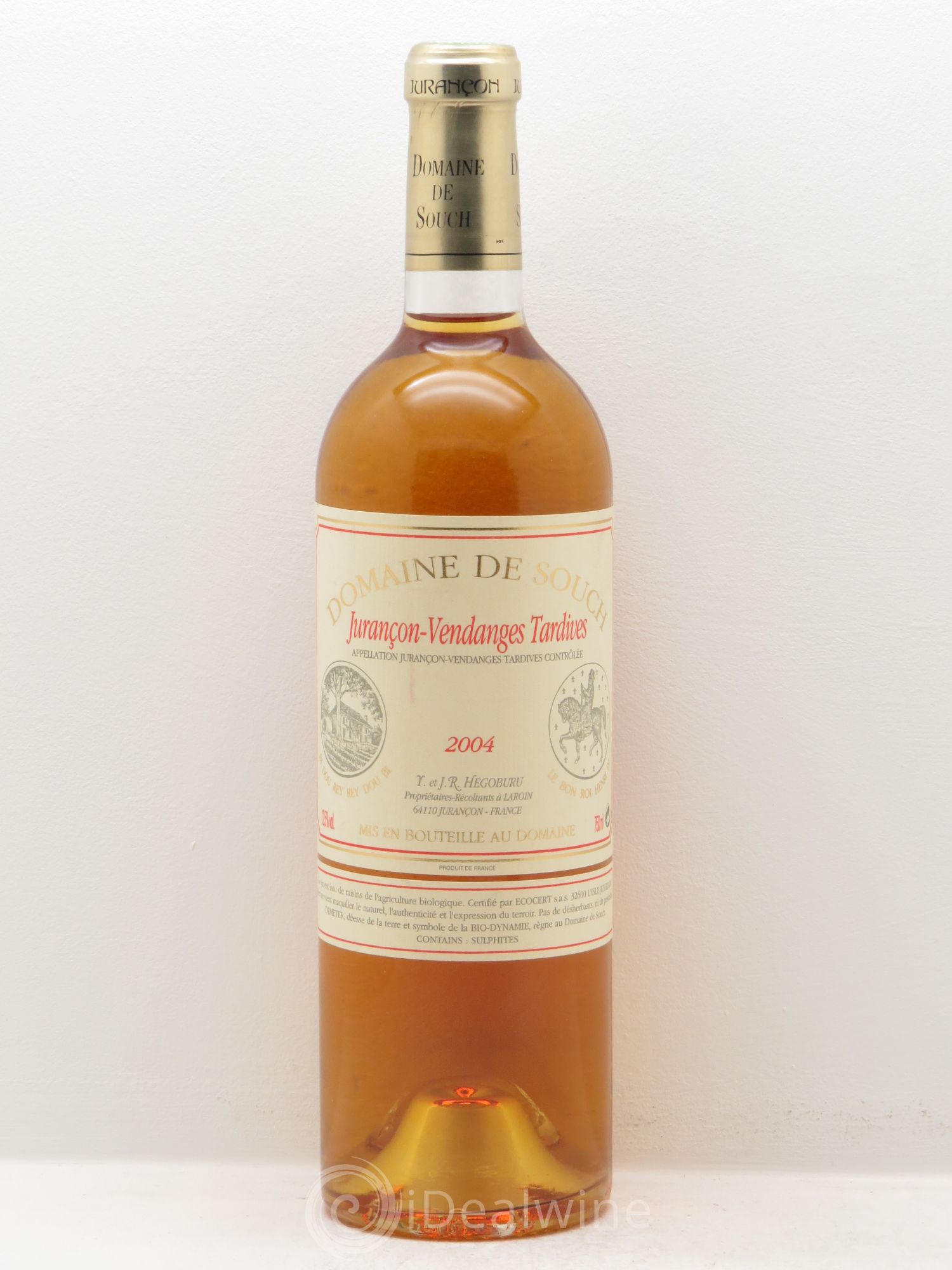 Jurançon sec Souch (Domaine de) Vendanges Tardives 2004 - Lot de 1 bouteille - 0